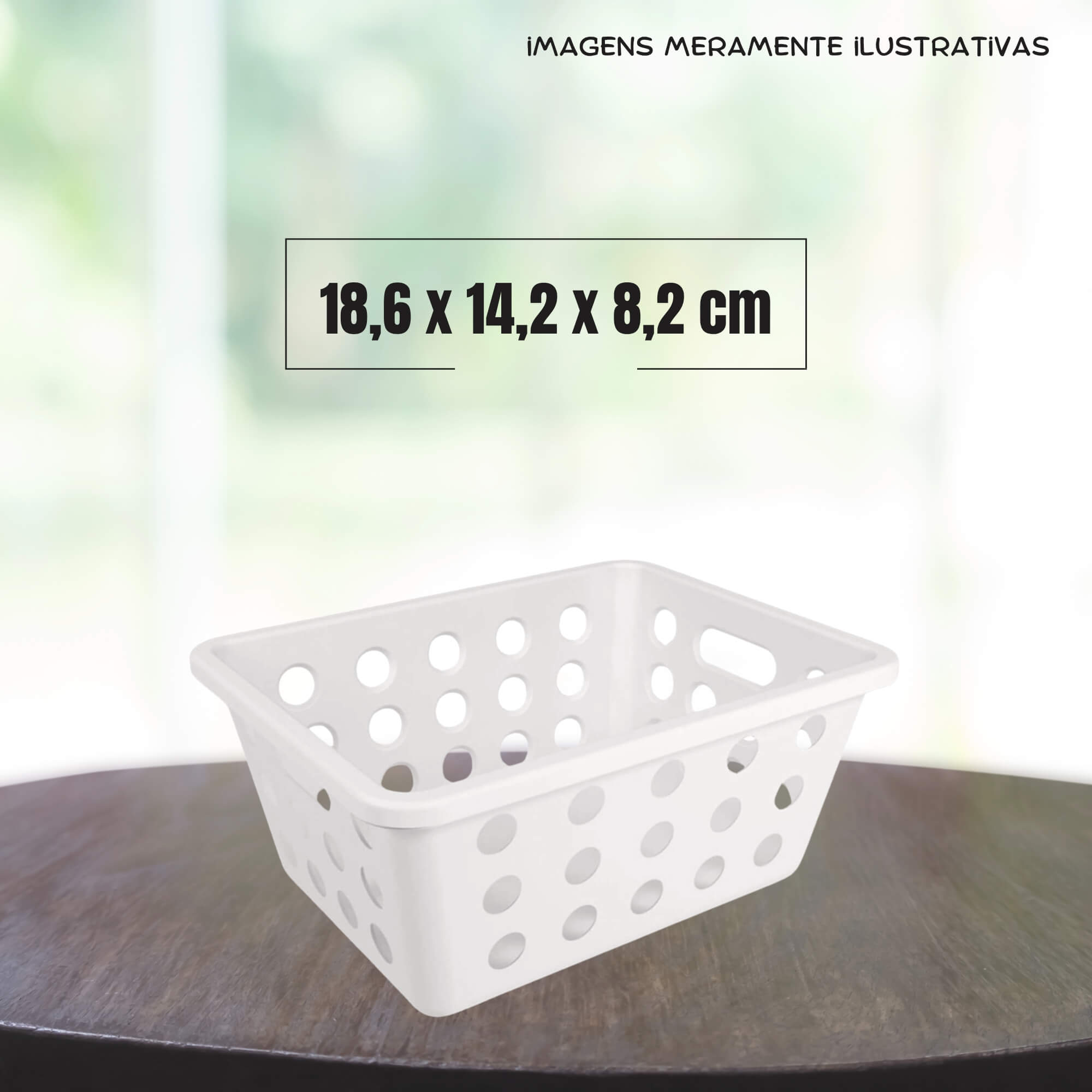 COMP Kit c/ 6 Cestas One Organizadoras Pequena 18,6 x 14,2 x 8,2 cm Natural Coza Brinox - 10808/0001
