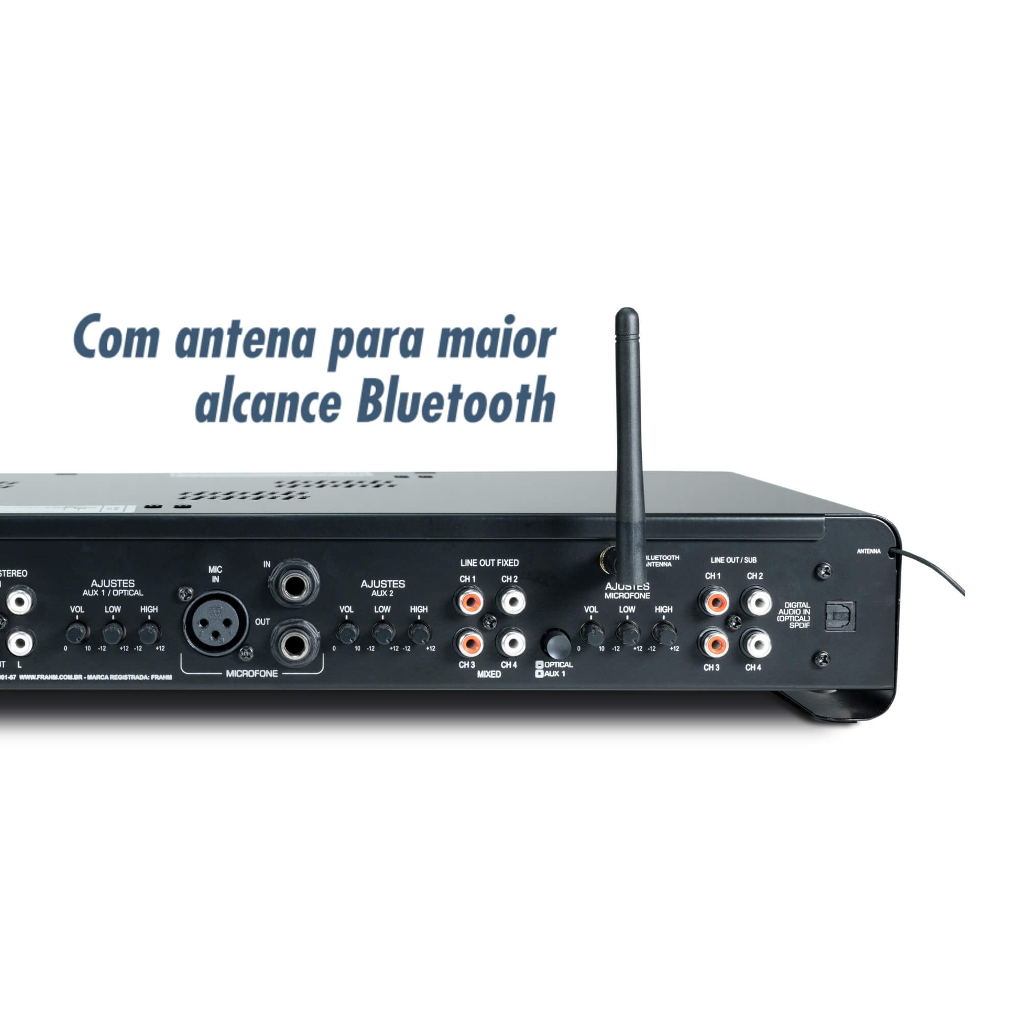 COMP Kit Amplificador Slim 4500 G5 4 Canais 120W + 10 Arandelas Quadradas 40W Branca - Frahm