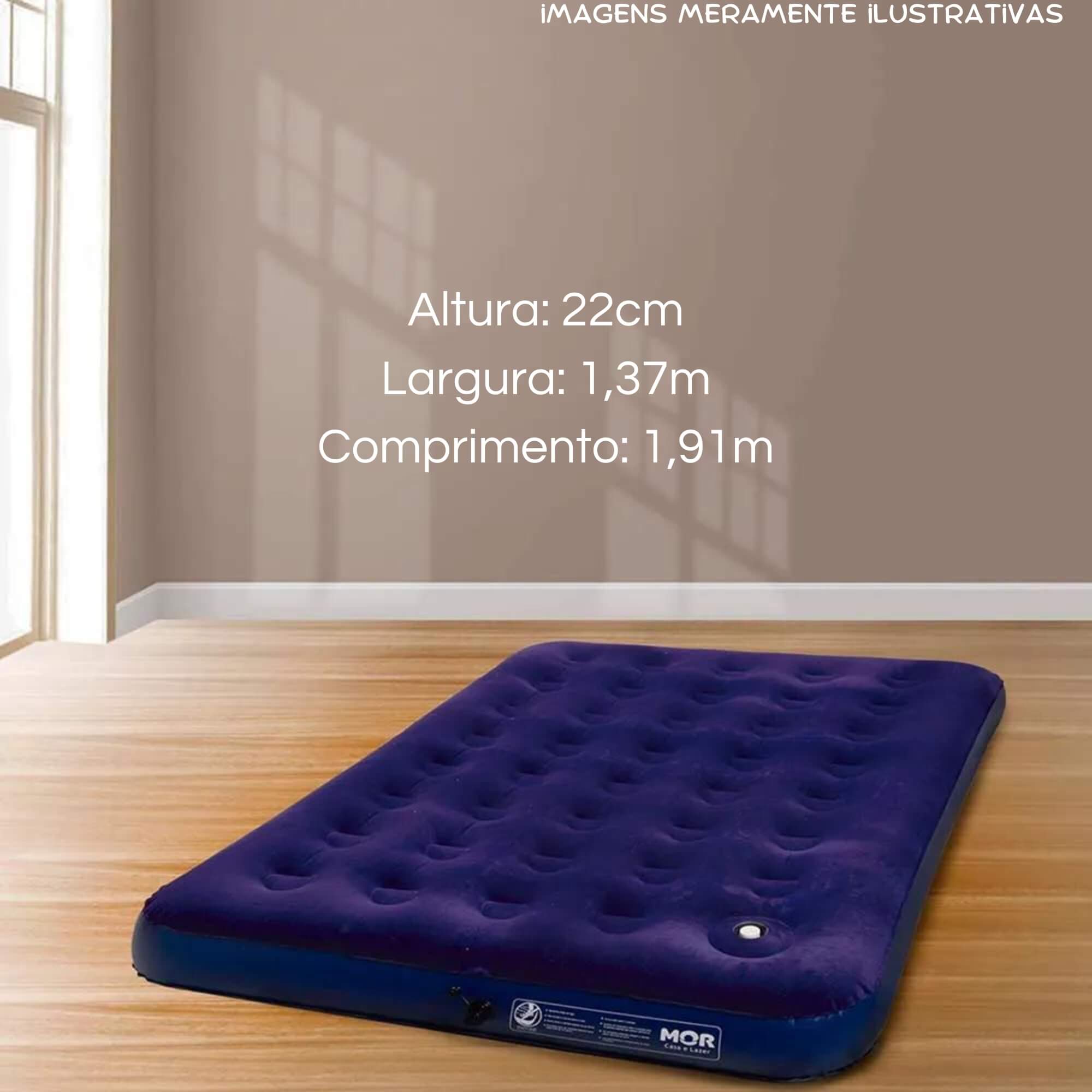 COMP Kit Barraca Camping Iglu p/ 2 Pessoas + Colchão Inflável Casal c/ Inflador tipo Fole