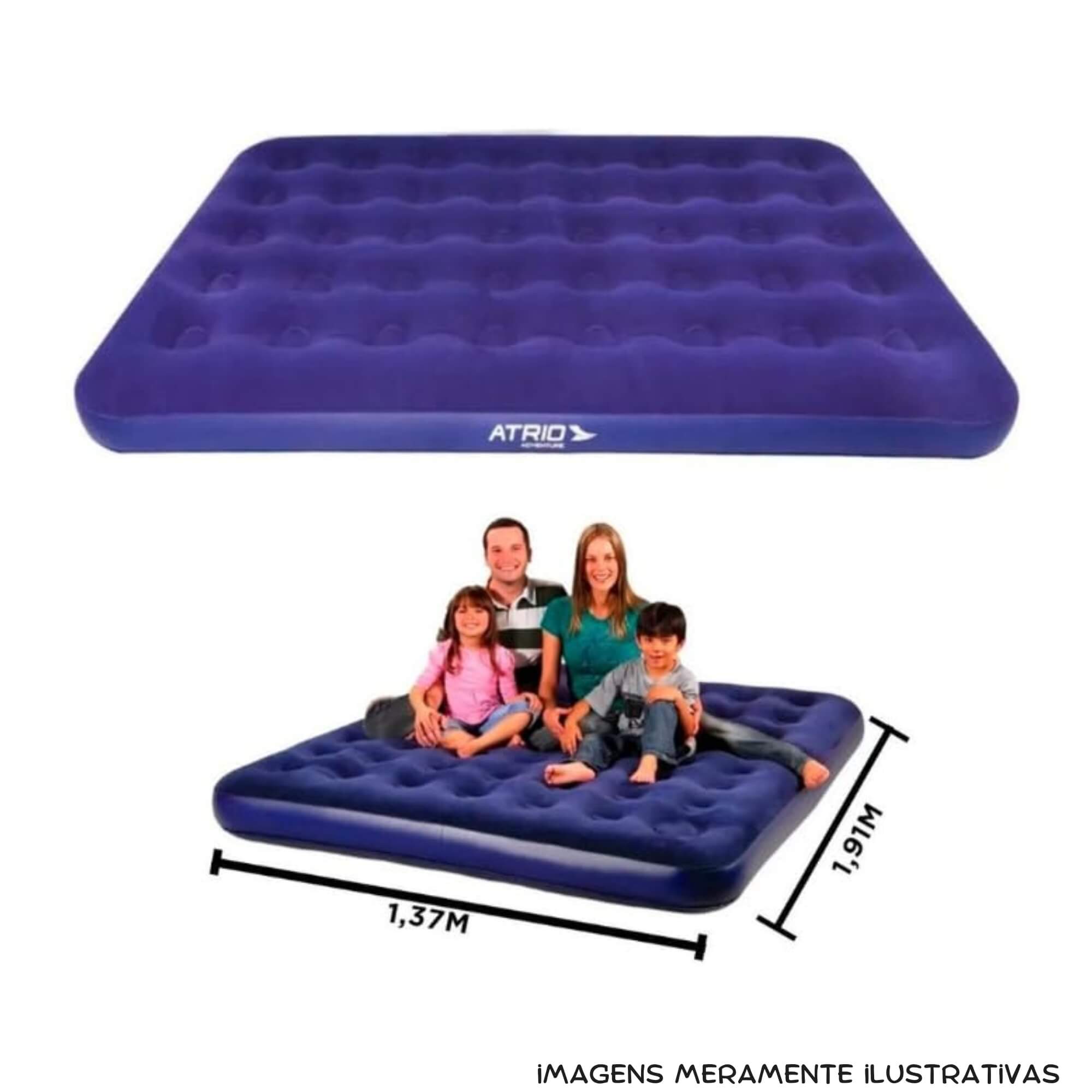 COMP Kit Barraca Camping Acampamento Praia até 4 pessoas + Colchão Inflável Casal até 200 kg