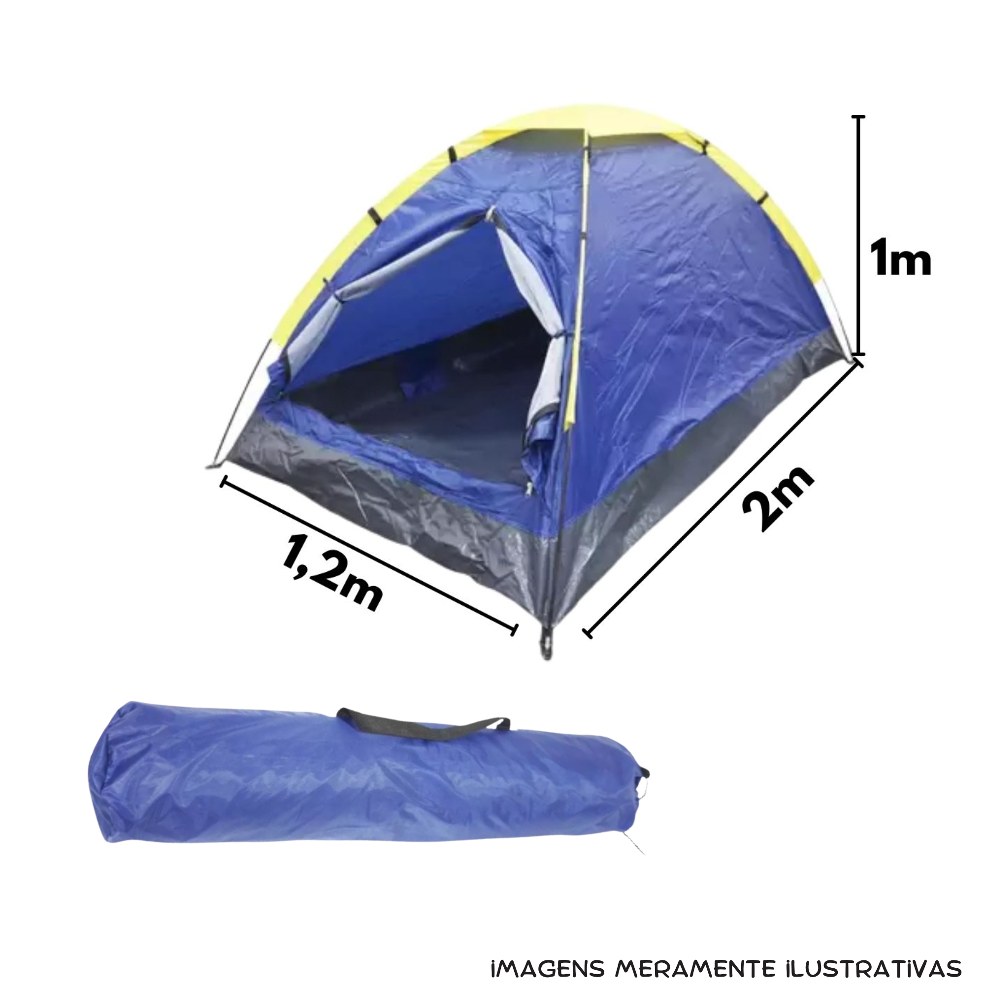 COMP Kit Barraca Iglu Camping Acampamento 2 Pessoas + Colchão Inflável Casal Comfort até 300Kg