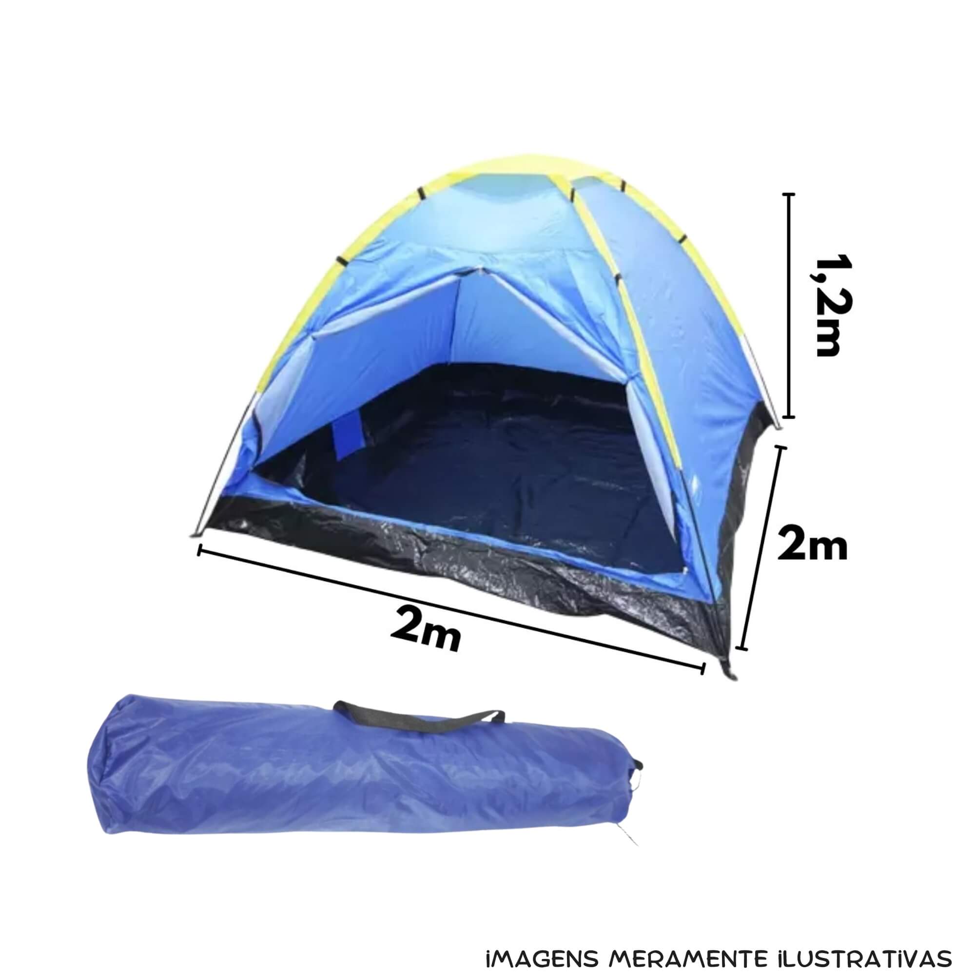 COMP Kit Barraca Camping Acampamento Praia 4 pessoas + Colchão Inflável Casal Comfort até 300Kg