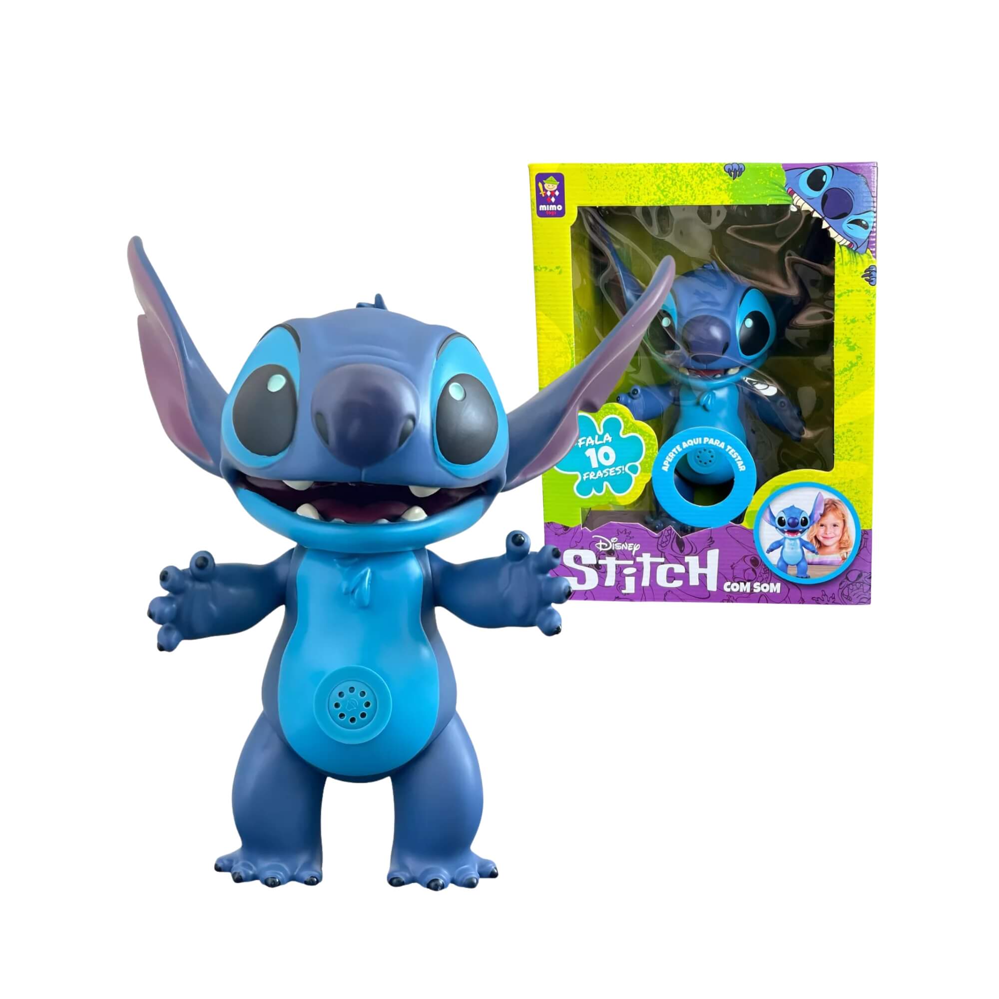 Brinquedo Infantil Boneco Stitch Gigante Fala 10 Frases Mimo Toys - 0427