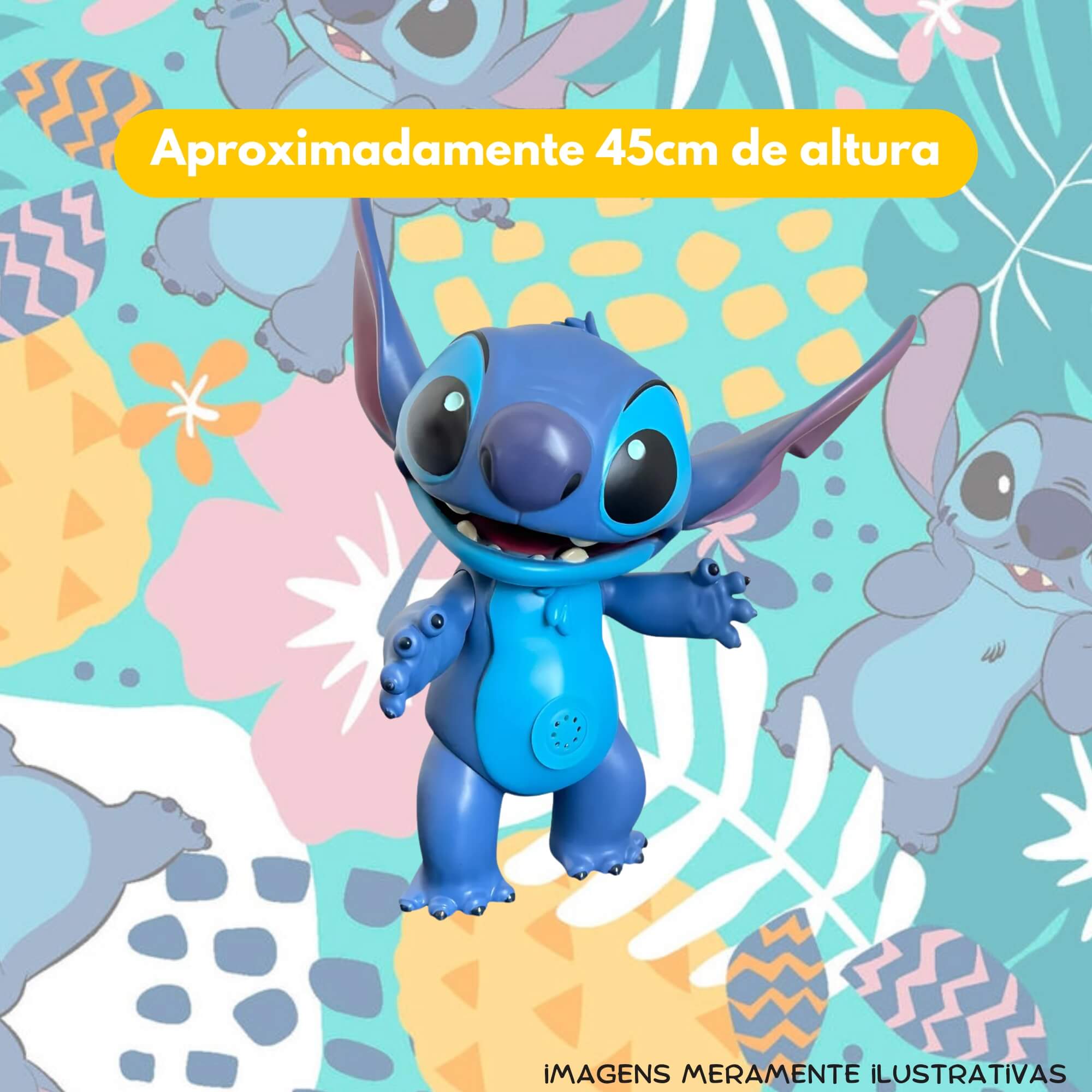 Brinquedo Infantil Boneco Stitch Gigante Fala 10 Frases Mimo Toys - 0427