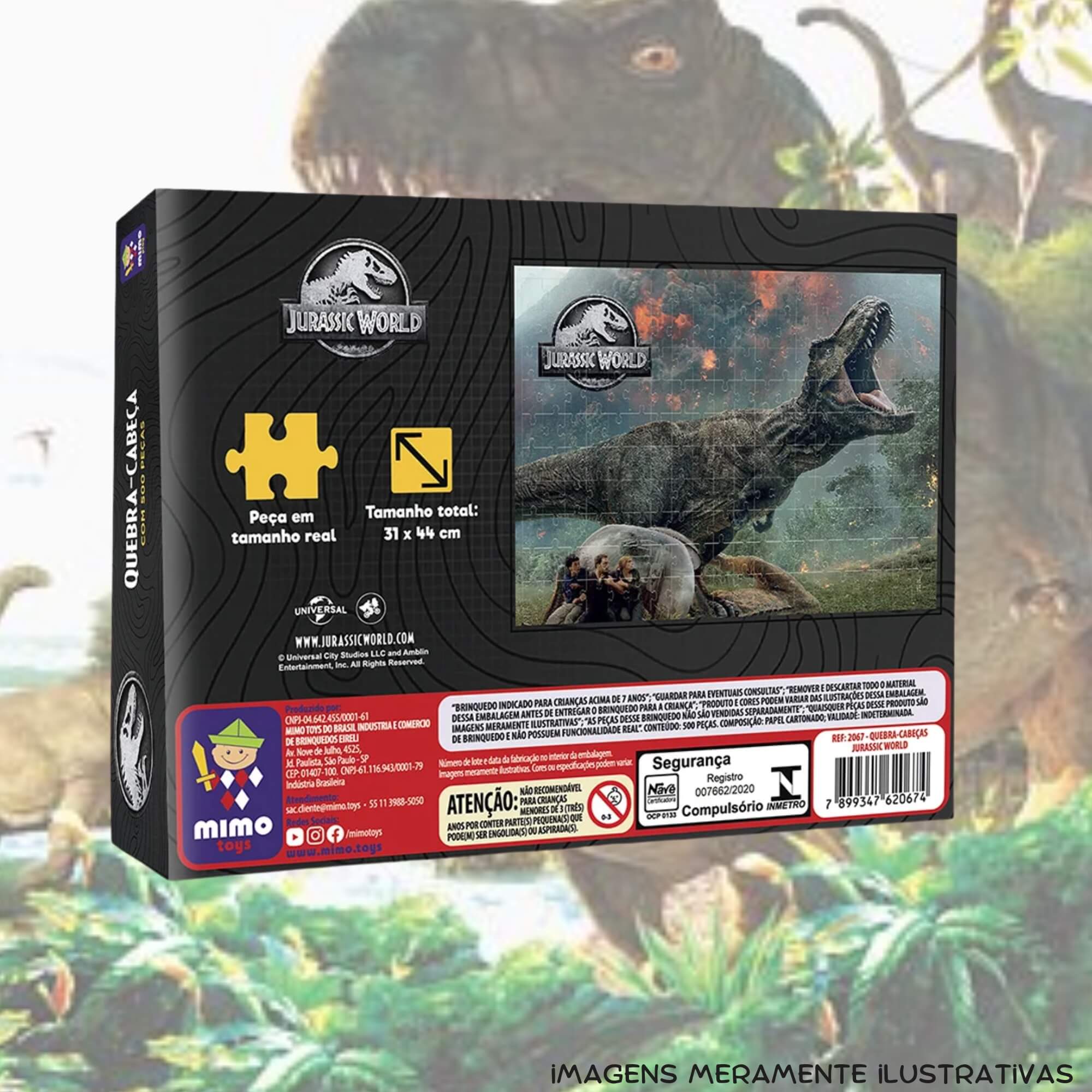 Quebra-Cabeça Puzzle 200 Peças Fúria do T Rex Jurassic World Mimo Toys - 2067