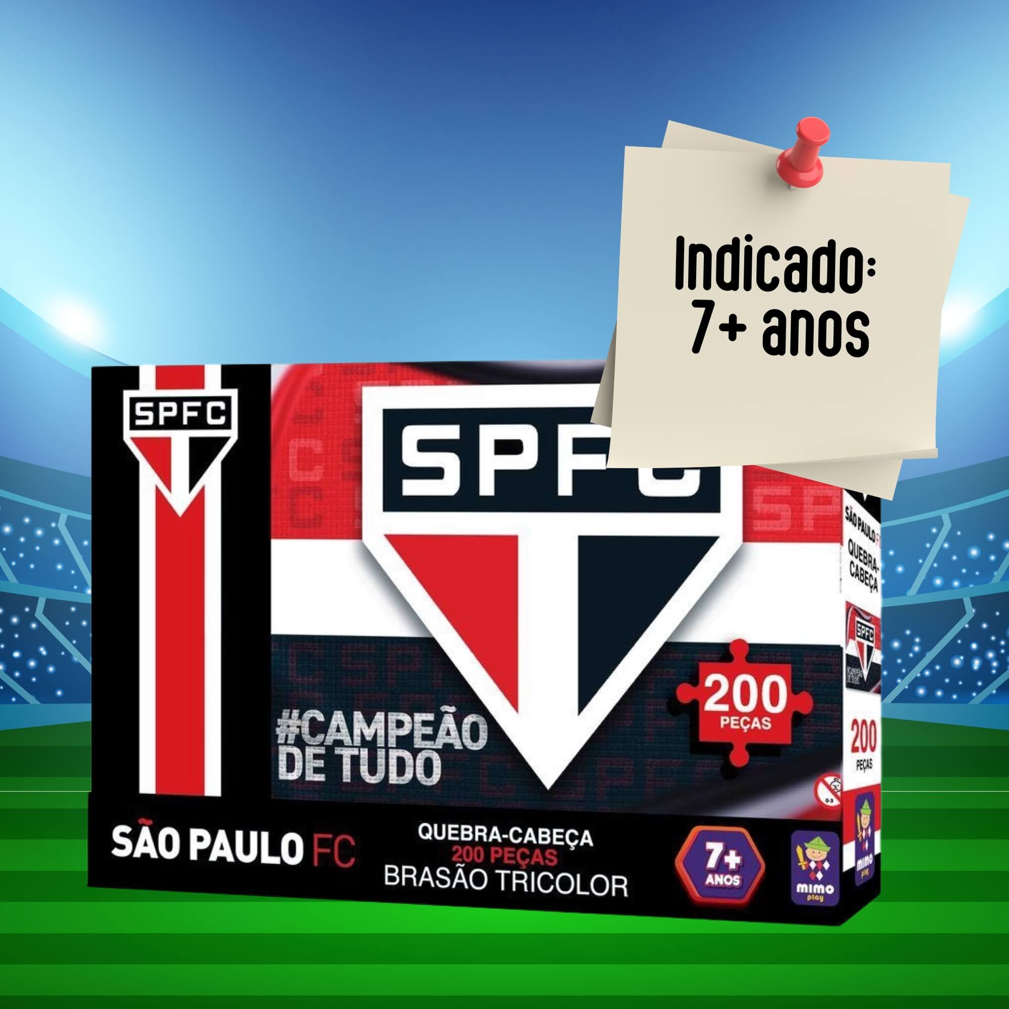 Quebra-Cabeça Puzzle Coleção São Paulo Brasão Tricolor 200 Peças Mimo Toys - 2553