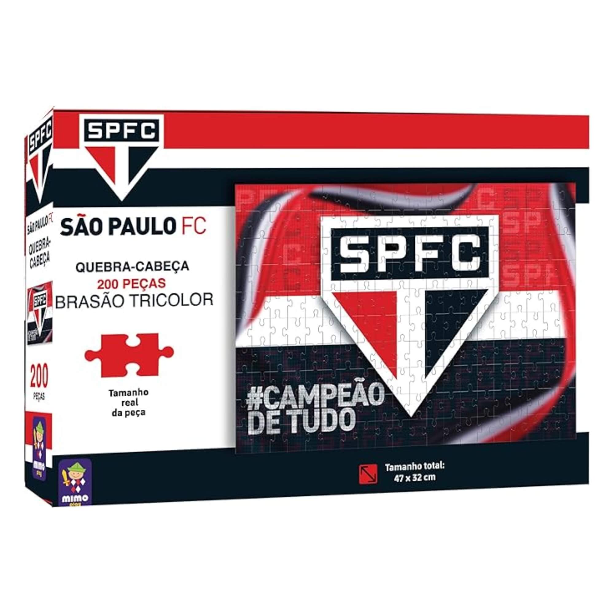 Quebra-Cabeça Puzzle Coleção São Paulo Brasão Tricolor 200 Peças Mimo Toys - 2553