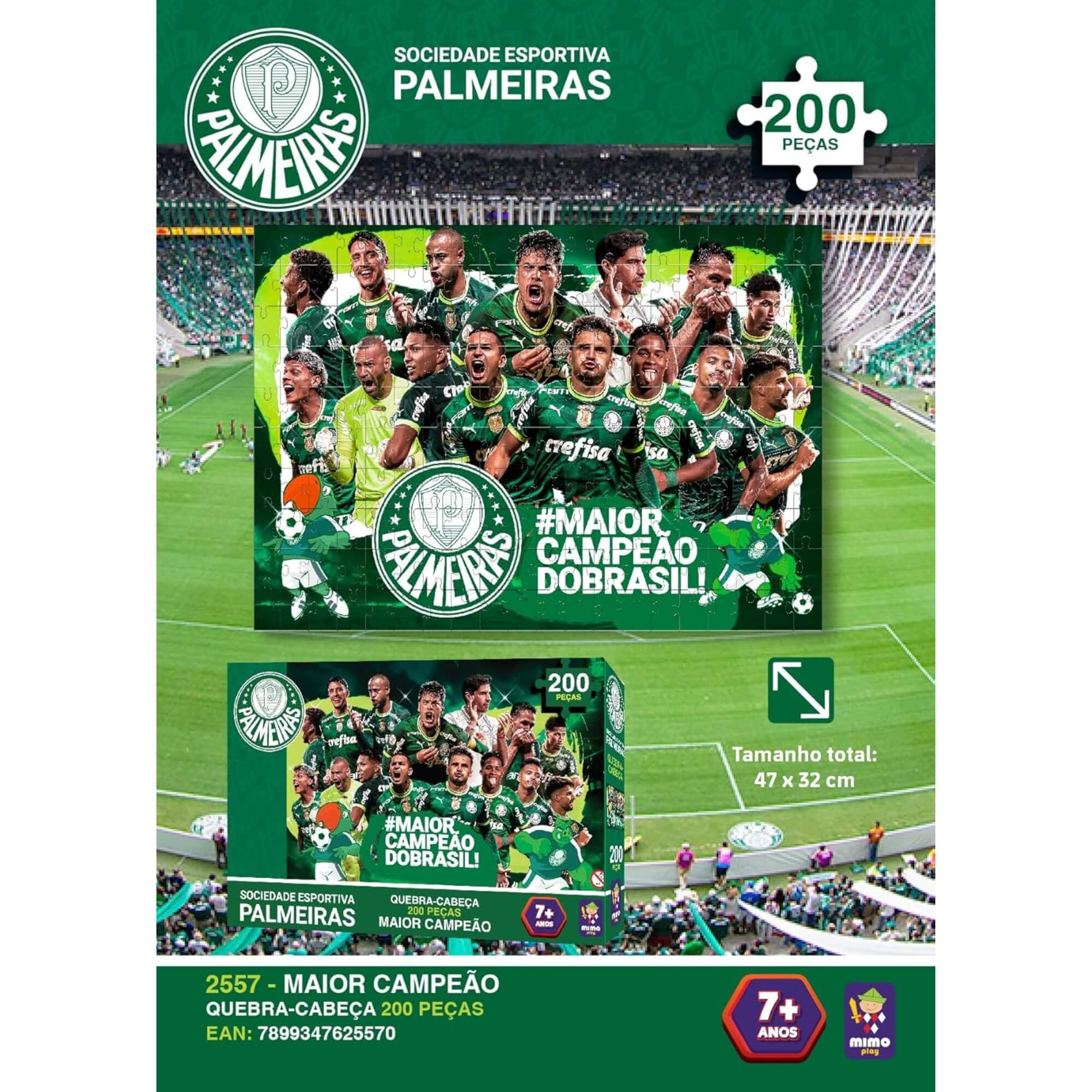Quebra-Cabeça Puzzle Coleção Palmeiras 200 Peças Mimo Toys - 2557