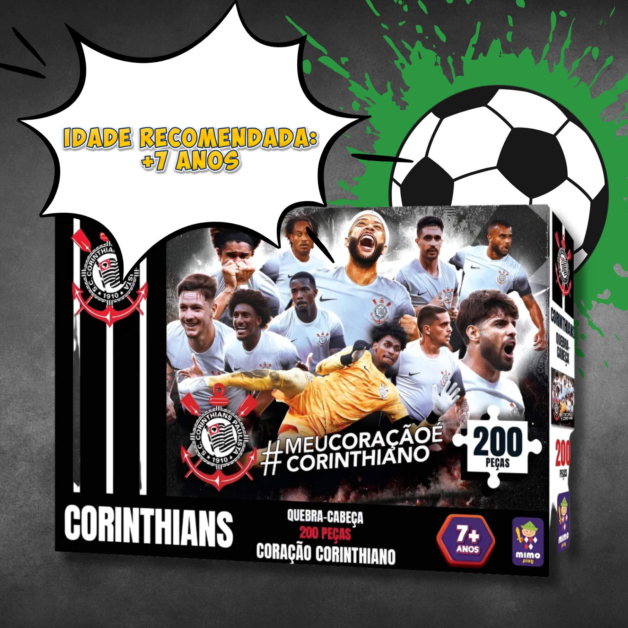 Quebra-Cabeça Puzzle Coleção Corinthians 200 Peças Mimo Toys - 2563