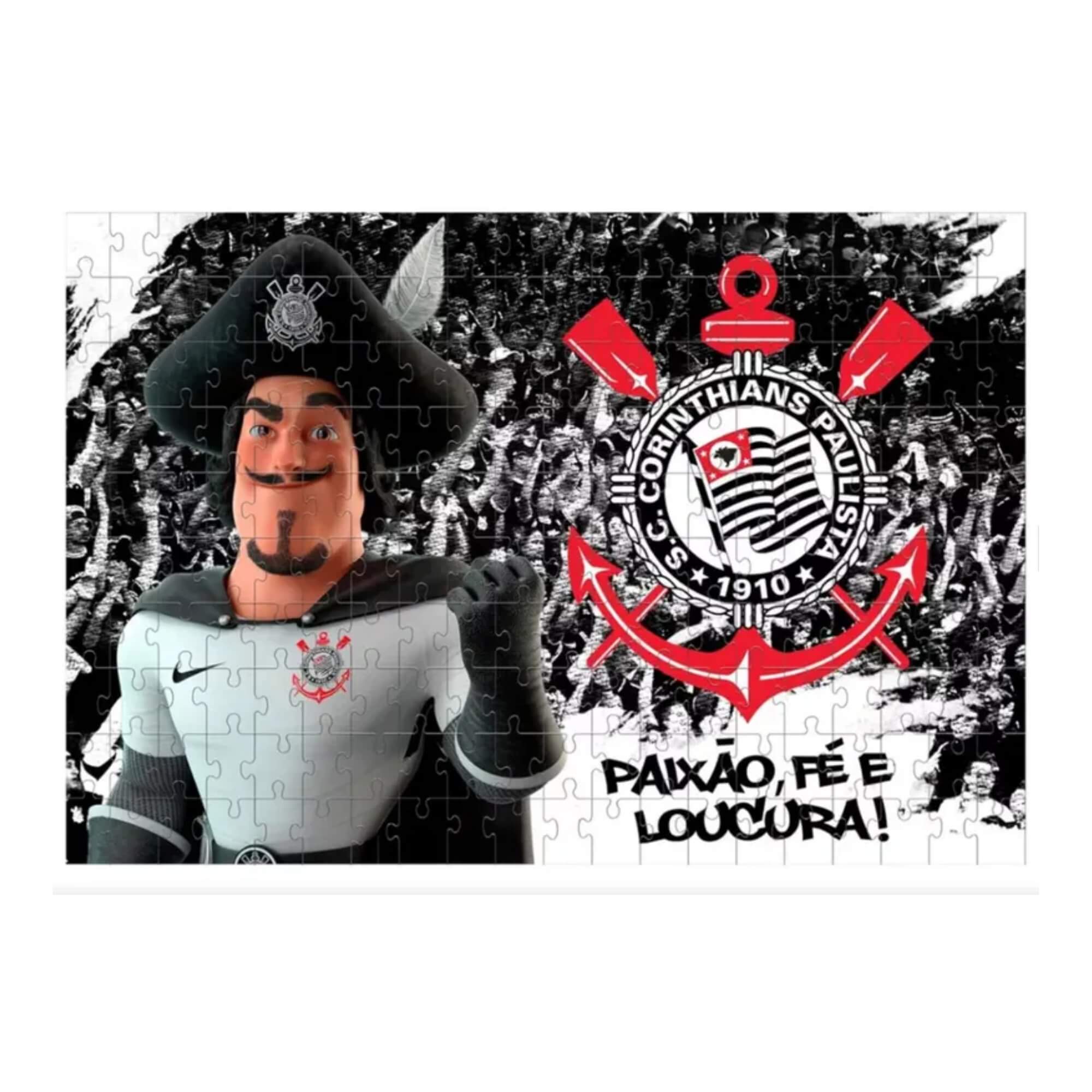 Quebra-Cabeça Puzzle Coleção Corinthians Brasão Timão 200 Peças Mimo Toys - 2565