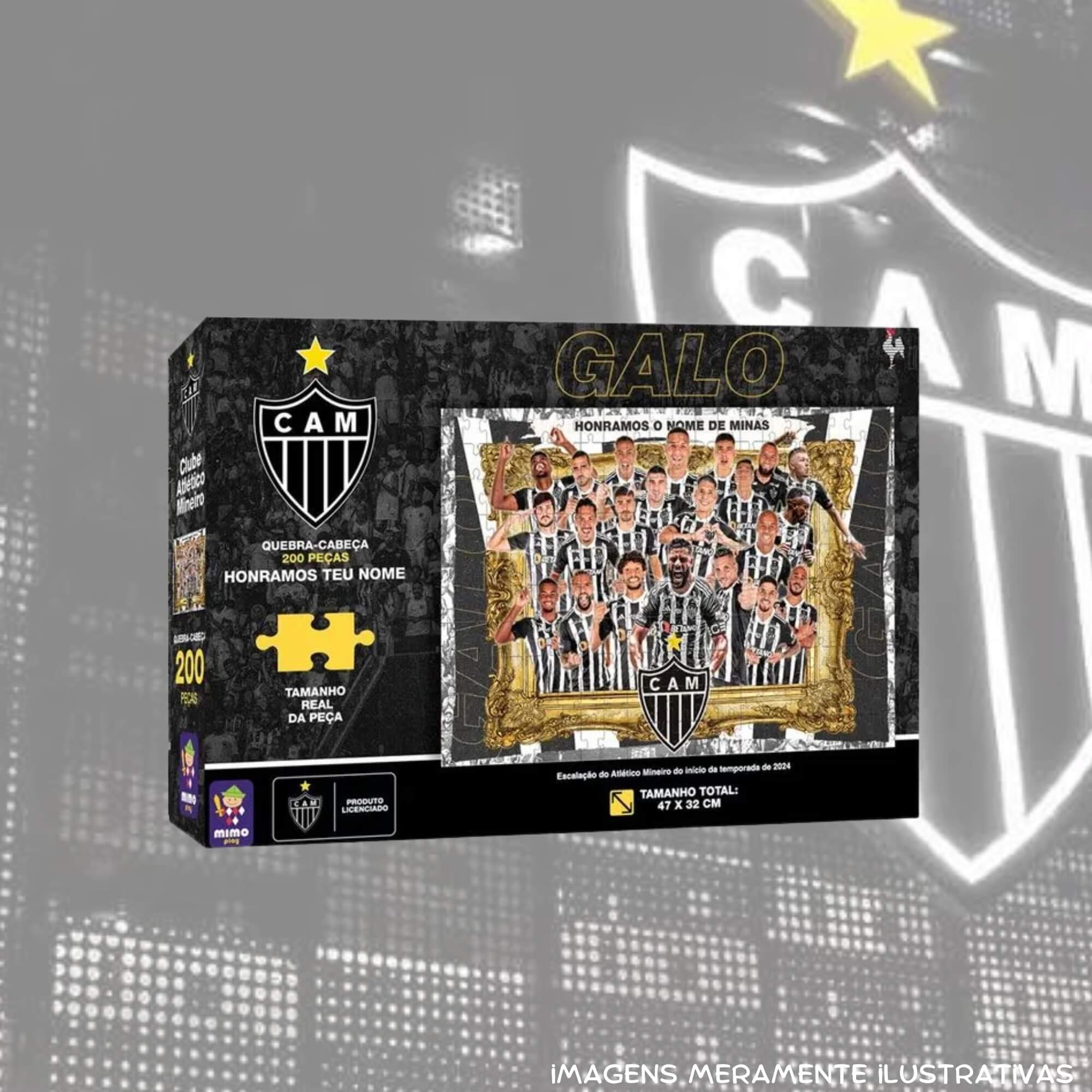 Quebra-Cabeça Puzzle Coleção Futebol Atlético Mineiro 200 Peças Mimo Toys - 2569