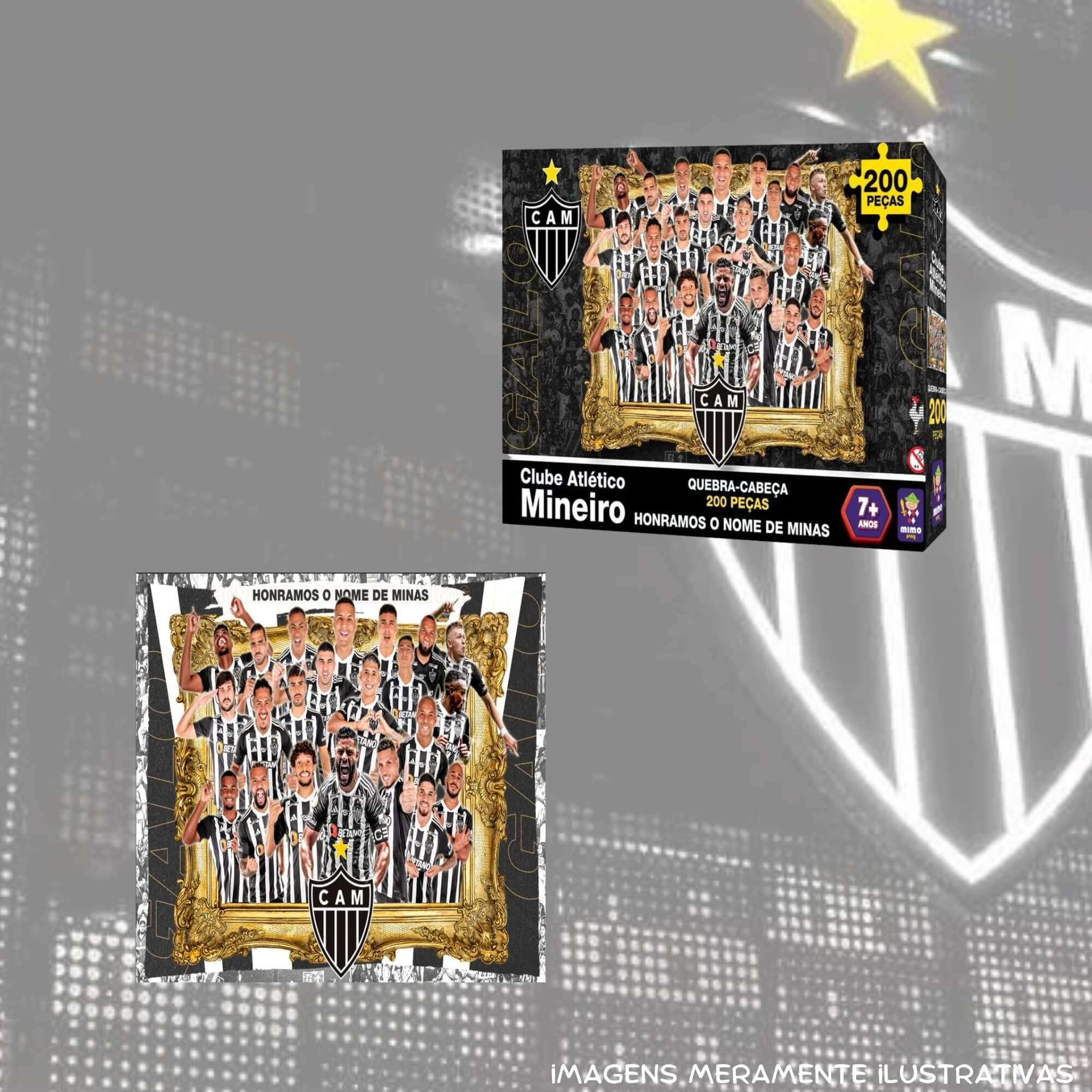 Quebra-Cabeça Puzzle Coleção Futebol Atlético Mineiro 200 Peças Mimo Toys - 2569