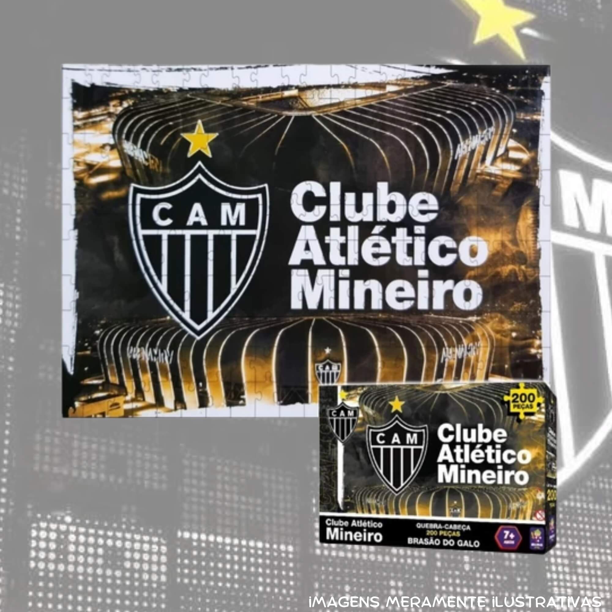 Quebra-Cabeça Puzzle Coleção Futebol Atlético Mineiro Brasão 200 Peças - 2571