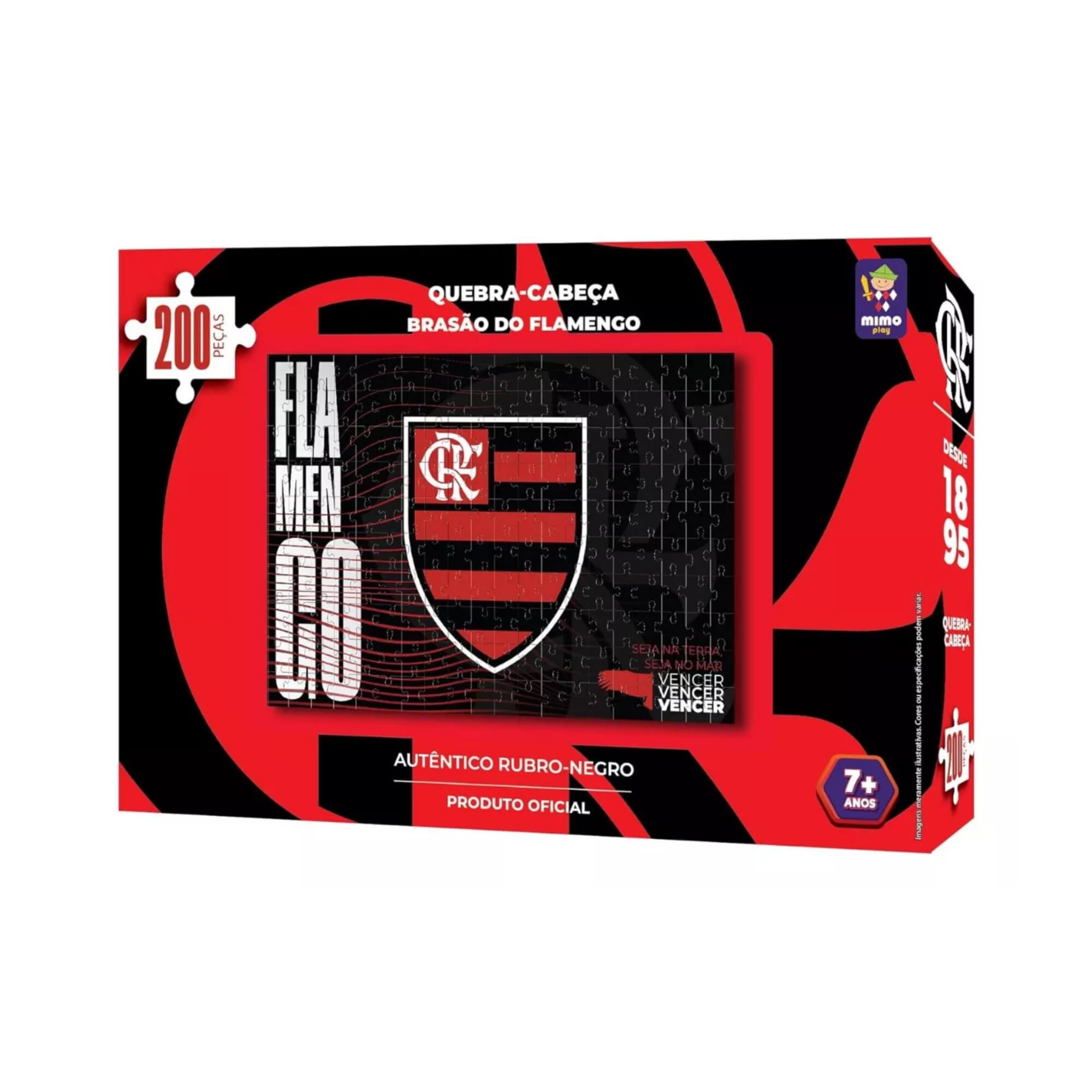 Quebra-Cabeça Puzzle Colecionável Futebol Flamengo Brasão 200 Peças Mimo Toys - 2581