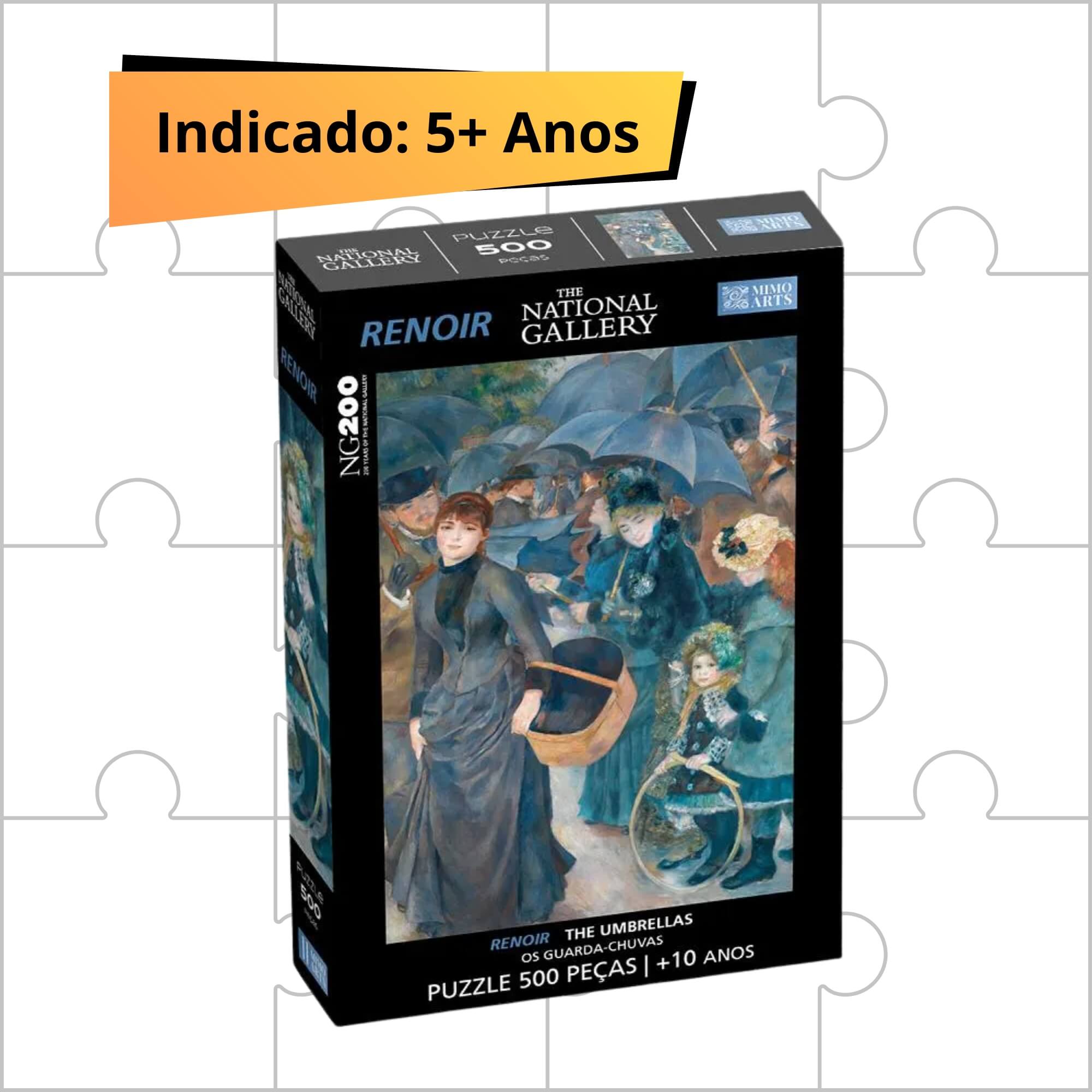 Quebra Cabeça Puzzle 500 Peças Os Guarda Chuvas Renoir Mimo Toys - 2611