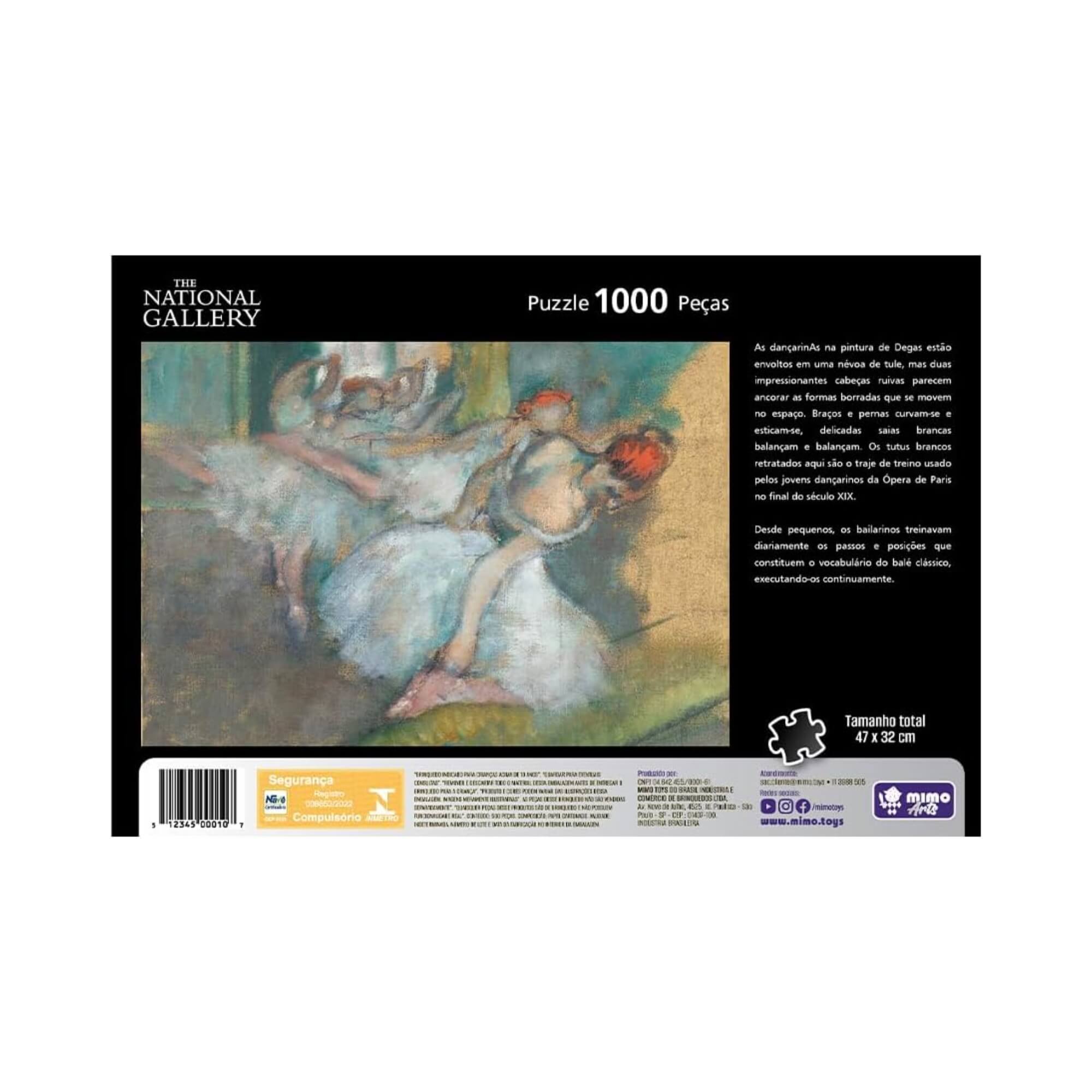 Quebra-Cabeça Puzzle 1.000 Peças - As Bailarinas - Degas Mimo Toys - 2607