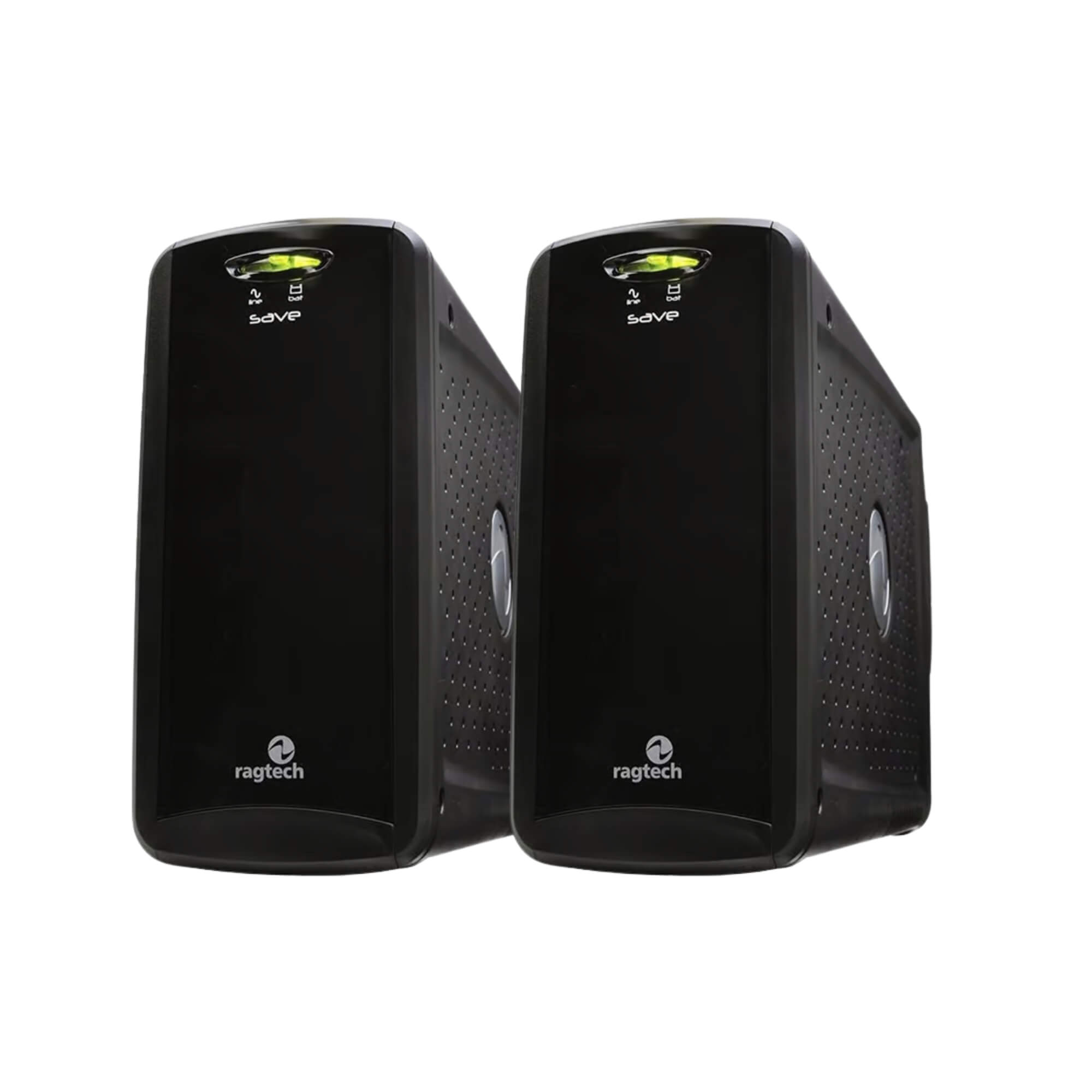 COMP Kit c/ 2 Nobreak 600VA SAVE HOME STD TI Black Trivolt Onda 6 Tomadas Ragtech - 20NSH4125