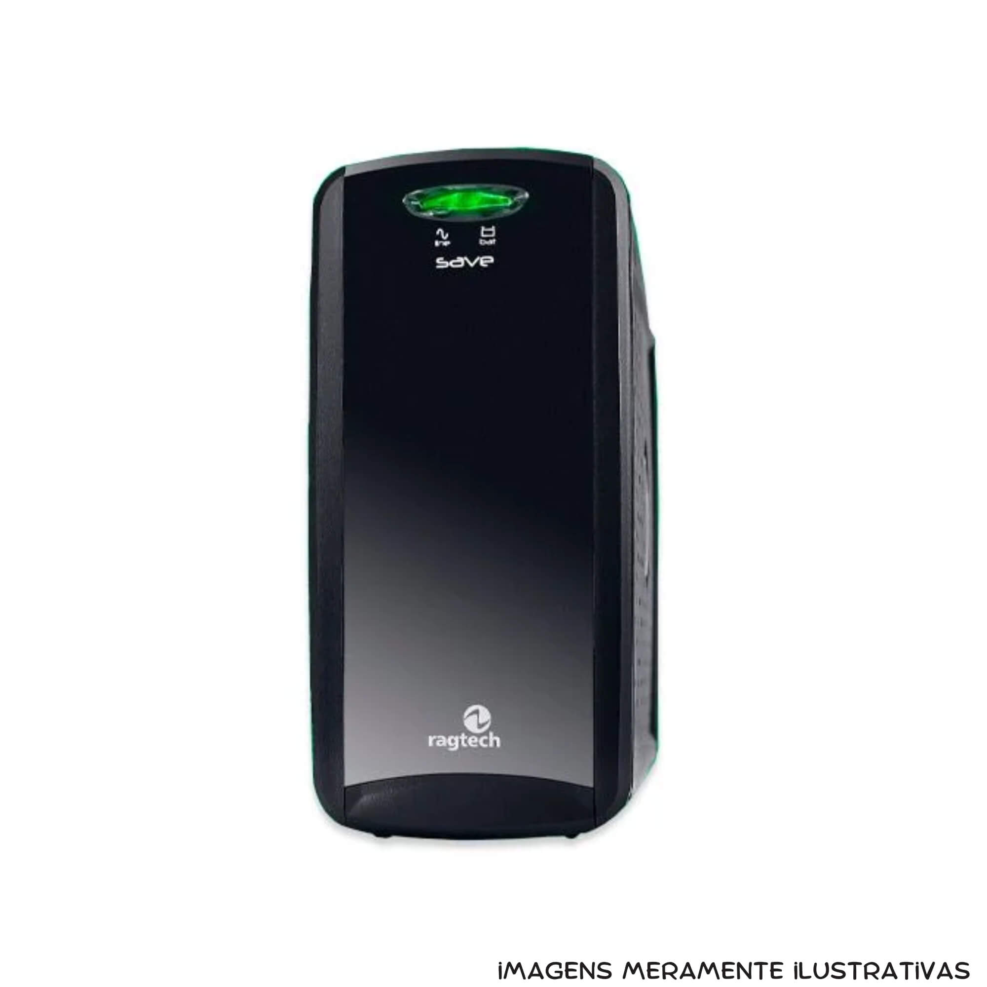COMP Kit c/ 2 Nobreak 600VA SAVE HOME STD TI Black Trivolt Onda 6 Tomadas Ragtech - 20NSH4125