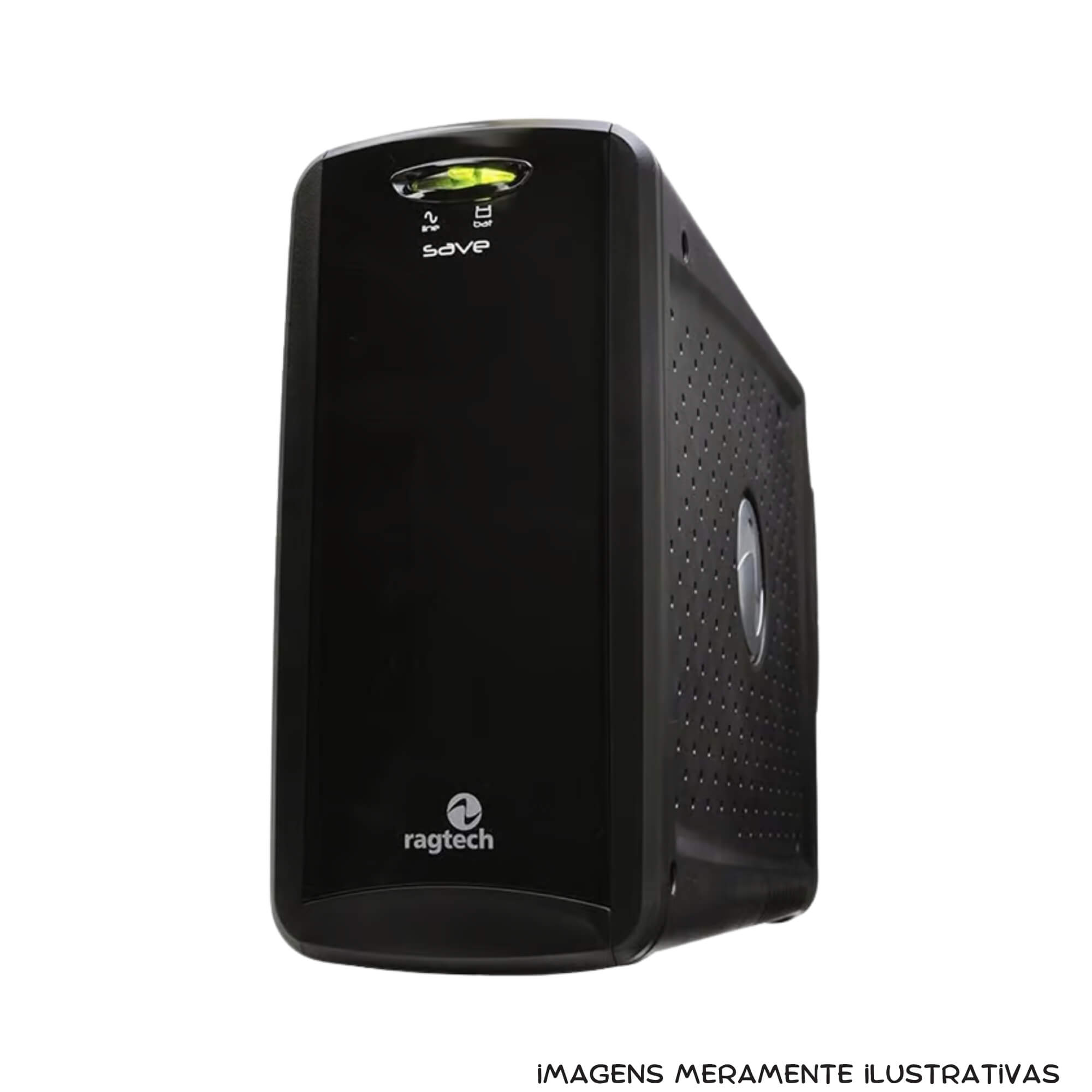 COMP Kit c/ 2 Nobreak 600VA SAVE HOME STD TI Black Trivolt Onda 6 Tomadas Ragtech - 20NSH4125