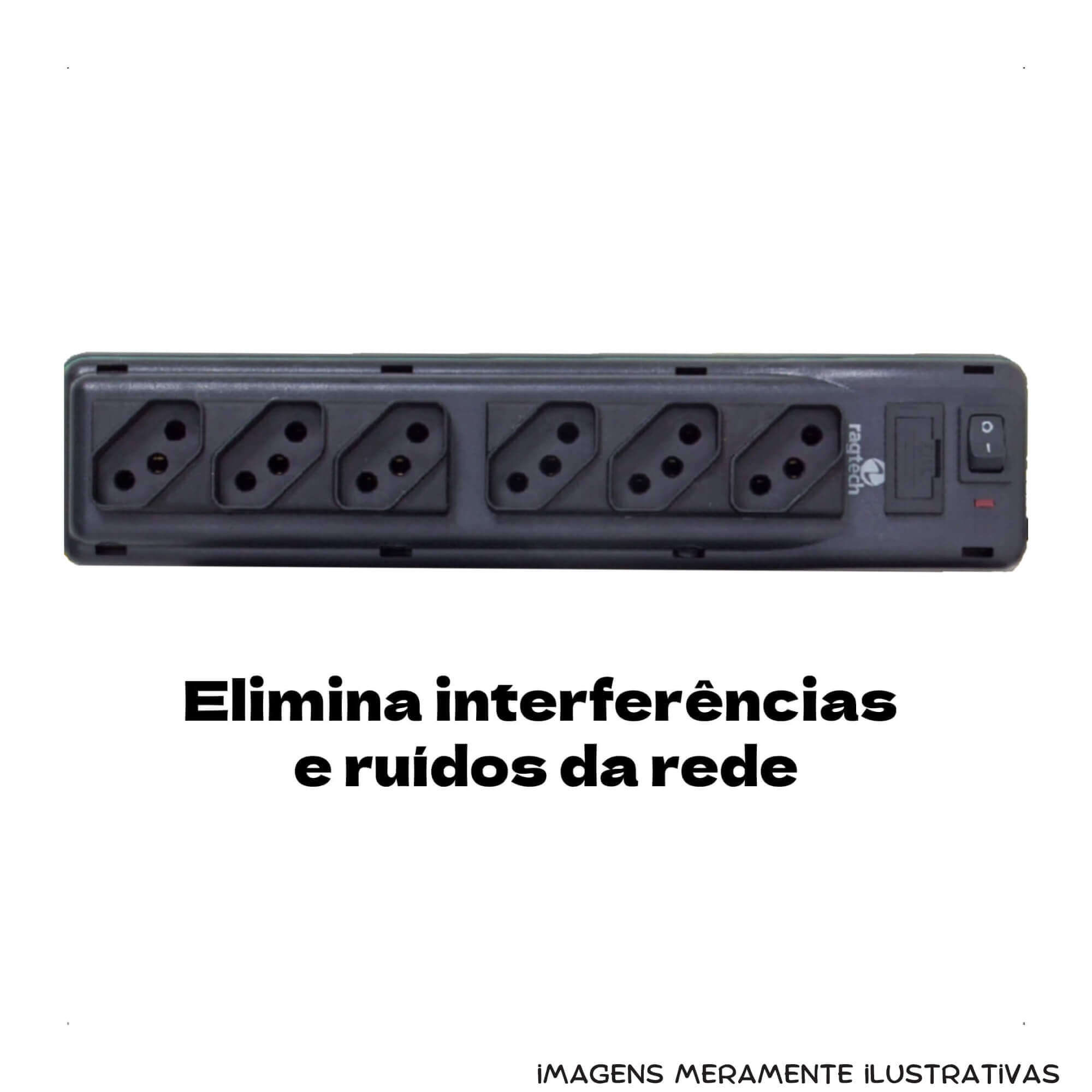COMP Kit com 10 Filtros de Linha Home 6 Tomadas NBR Bivolt 115-127-220V 50-60hz 1,50M - Ragtech 2040
