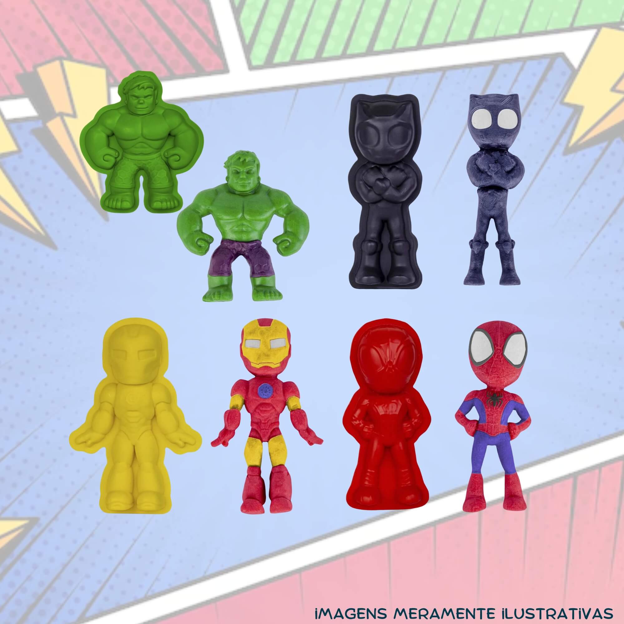 COMP Kit Brinquedo Spidey Massinha de Modelar c/ Acessórios + 10 Potes Coti Massa Cotiplas