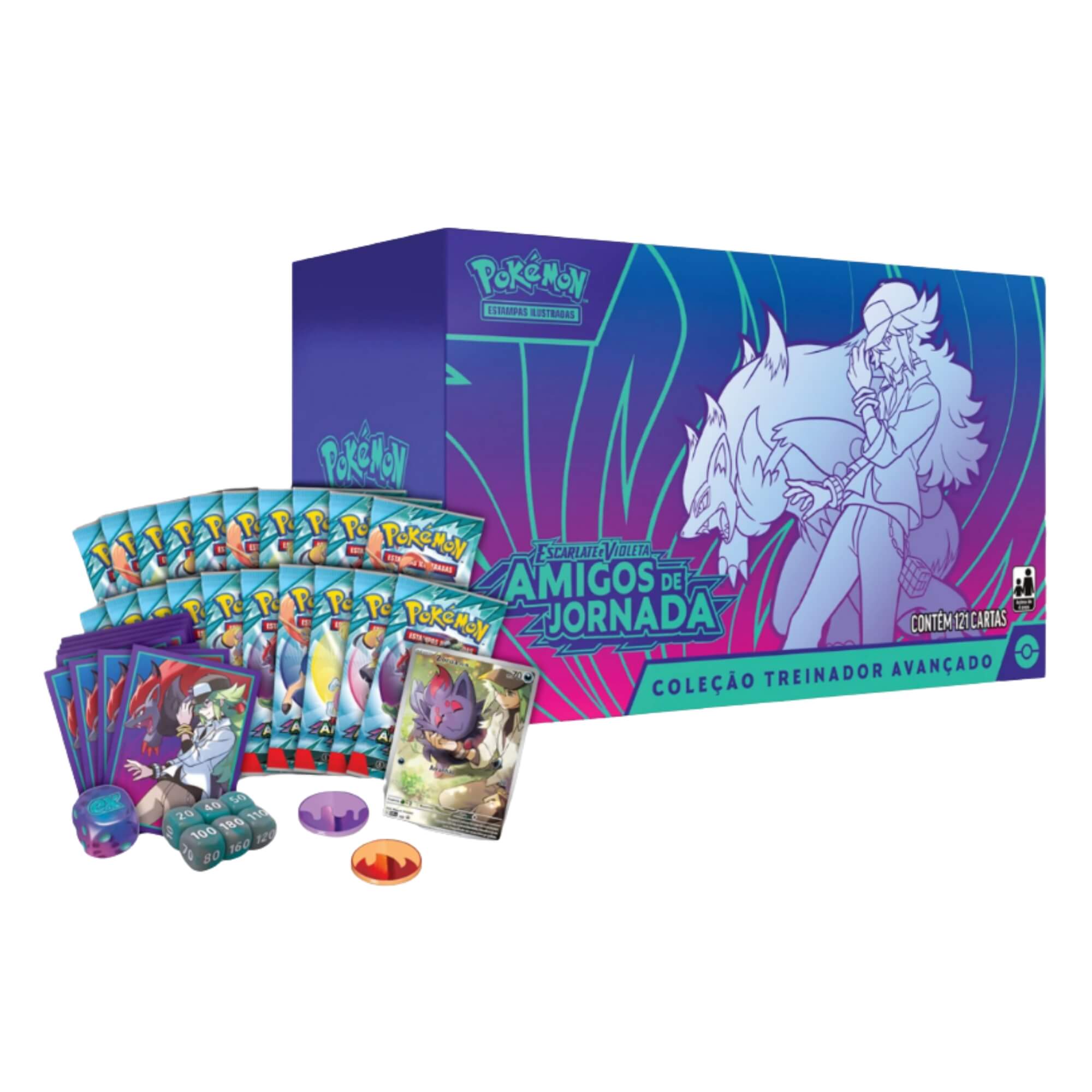 Box Treinador Avançado Pokemon EV9 Amigos de Jornada Copag - 35379