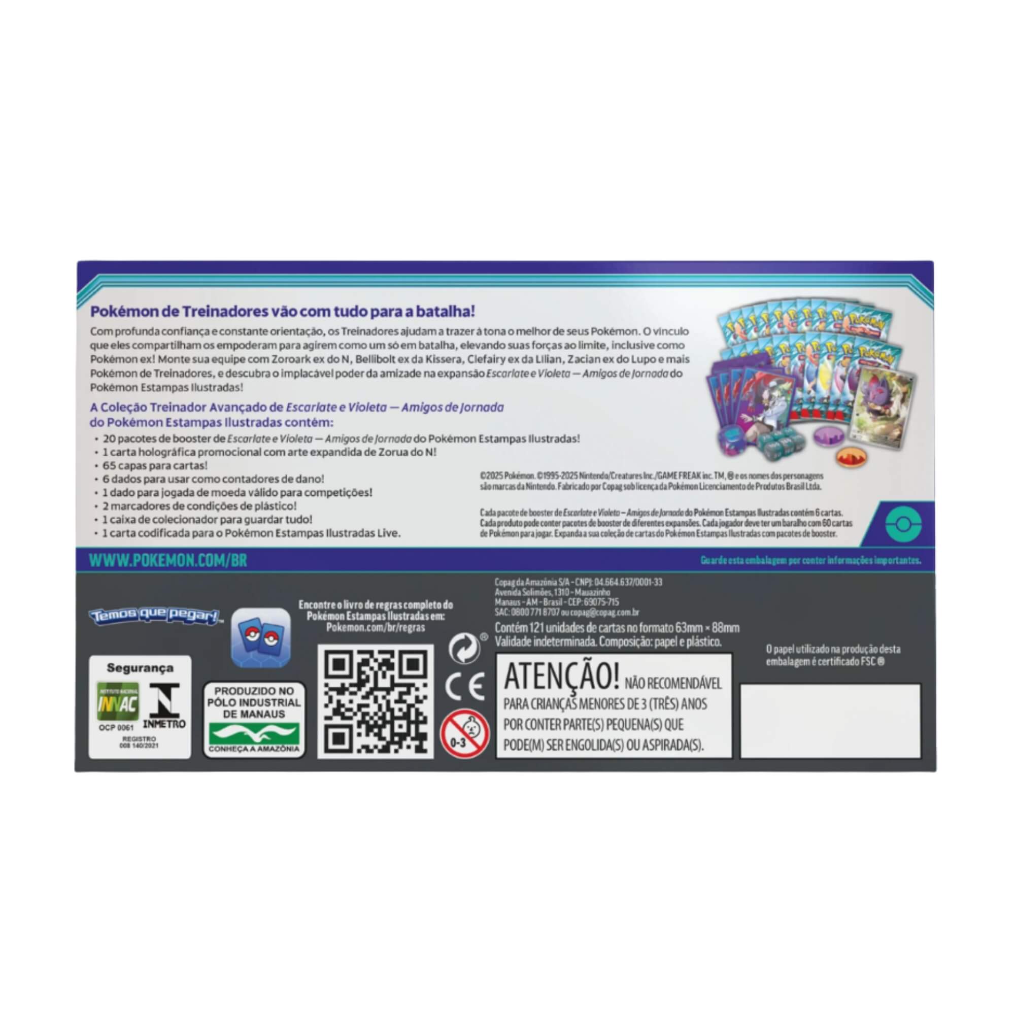 Box Treinador Avançado Pokemon EV9 Amigos de Jornada Copag - 35379