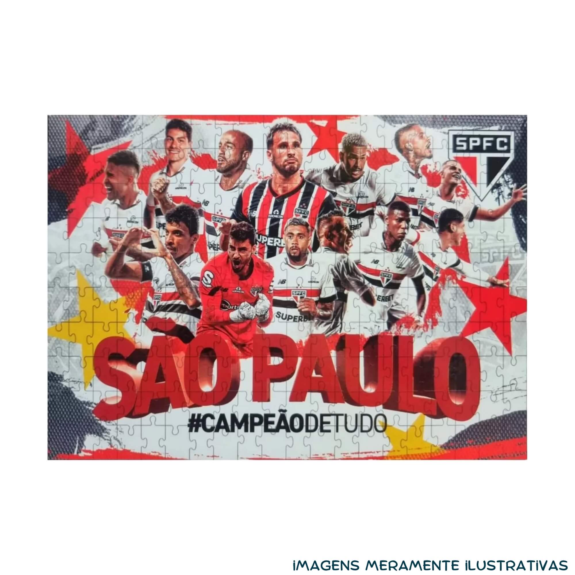 COMP Kit c/ 2 Quebra-Cabeças Puzzle Coleção Futebol São Paulo 200 Peças Mimo Toys