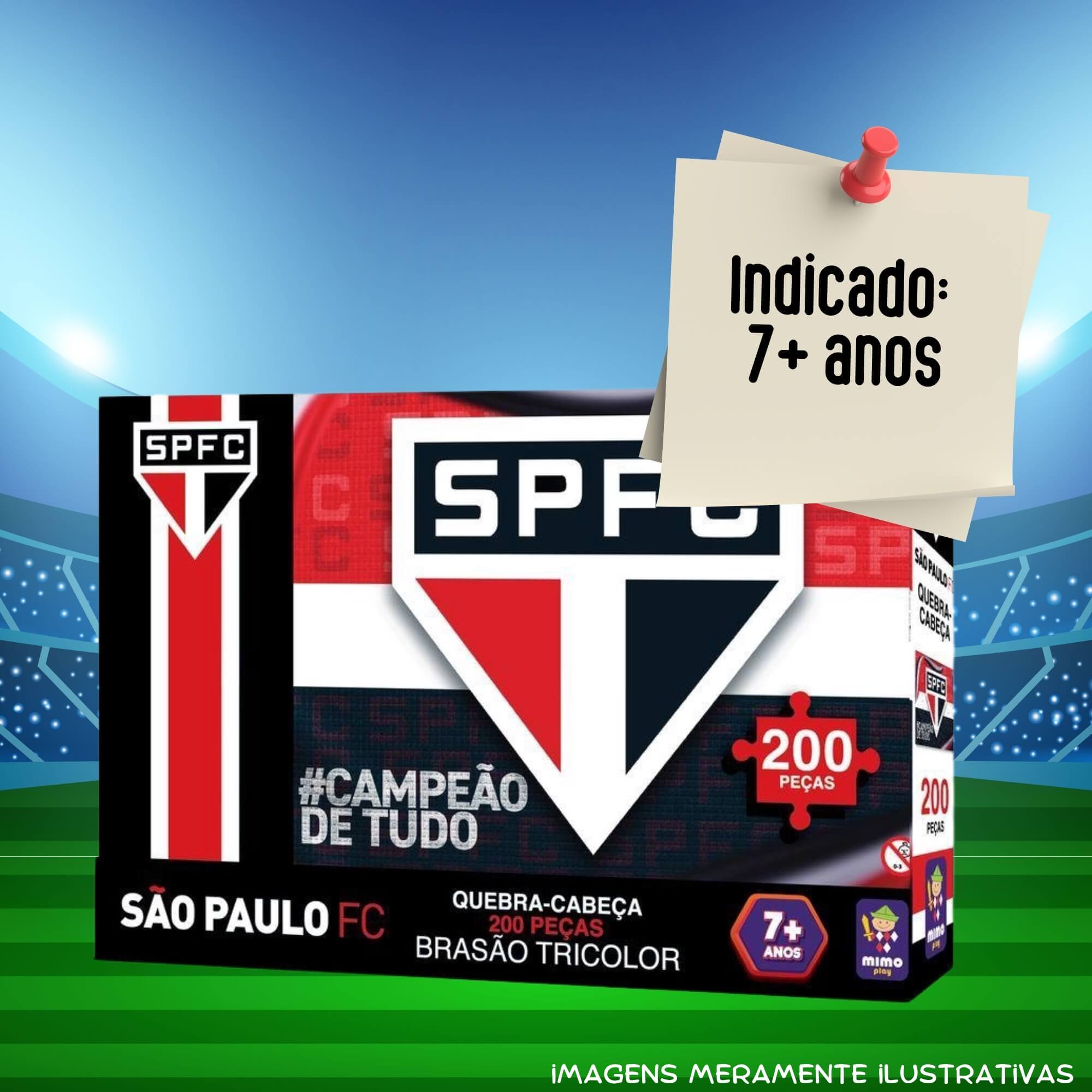 COMP Kit c/ 2 Quebra-Cabeças Puzzle Coleção Futebol São Paulo 200 Peças Mimo Toys