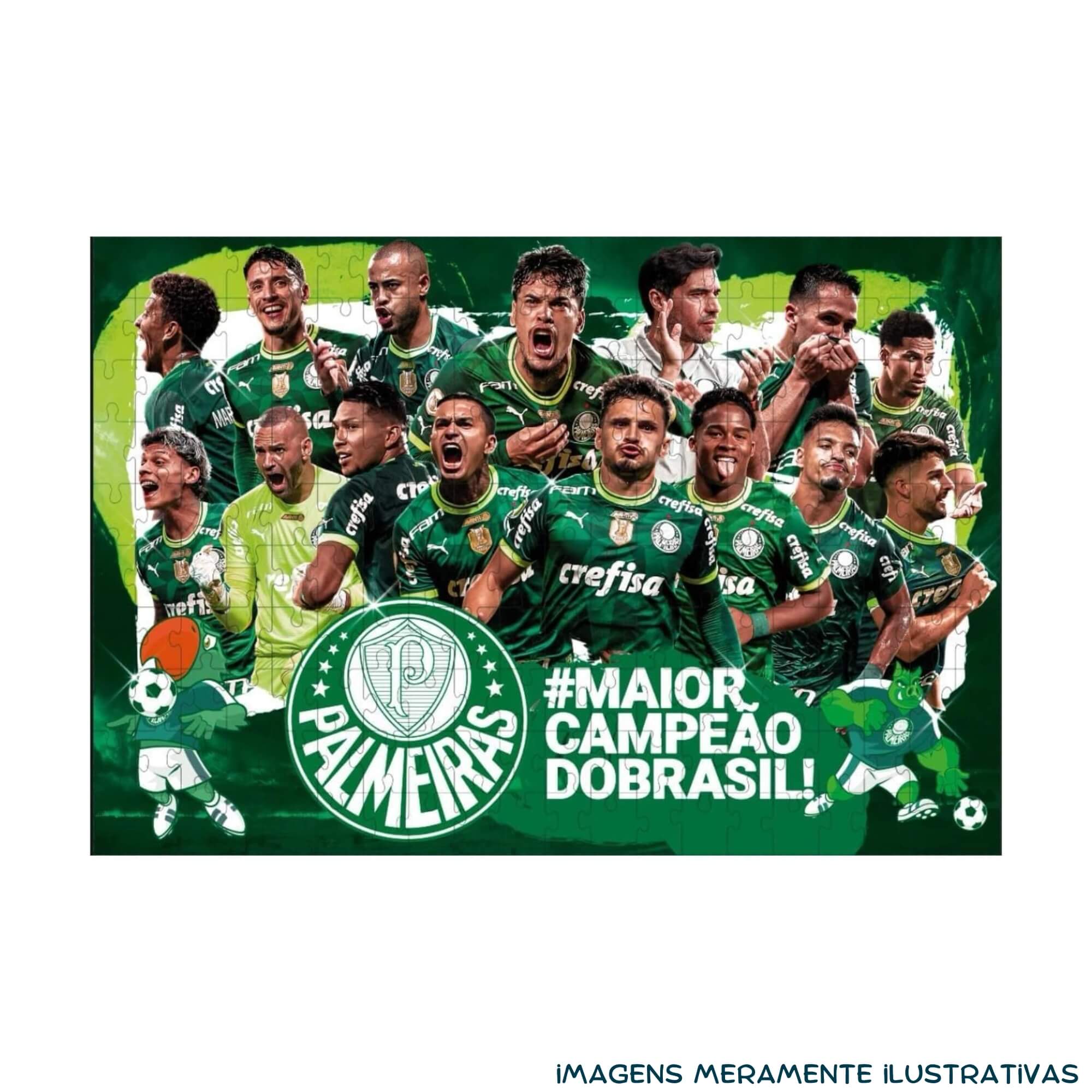 COMP Kit c/ 2 Quebra-Cabeças Puzzle Coleção Futebol Palmeiras 200 Peças Mimo Toys