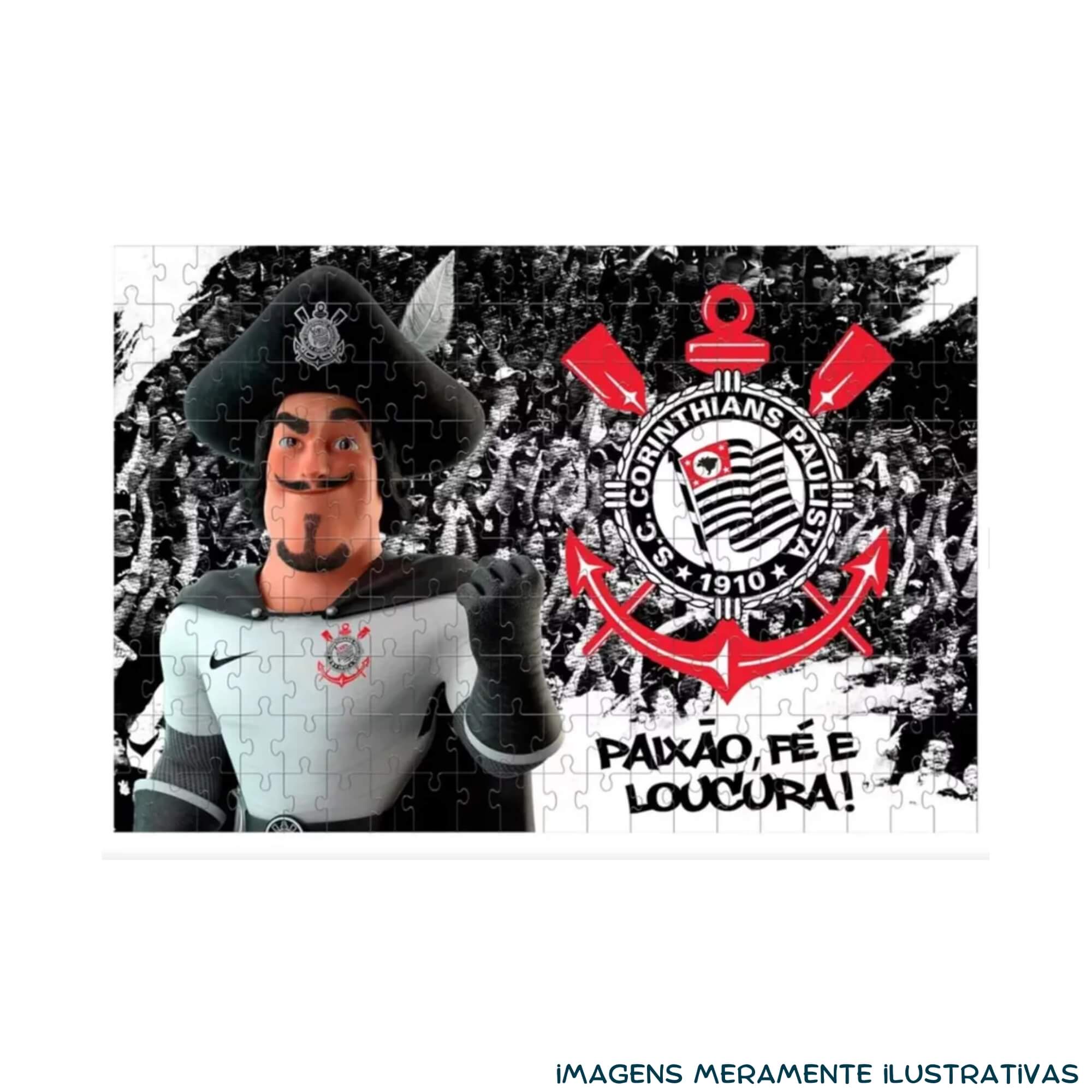 COMP Kit c/ 2 Quebra-Cabeças Puzzle Coleção Futebol Corinthians 200 Peças Mimo Toys