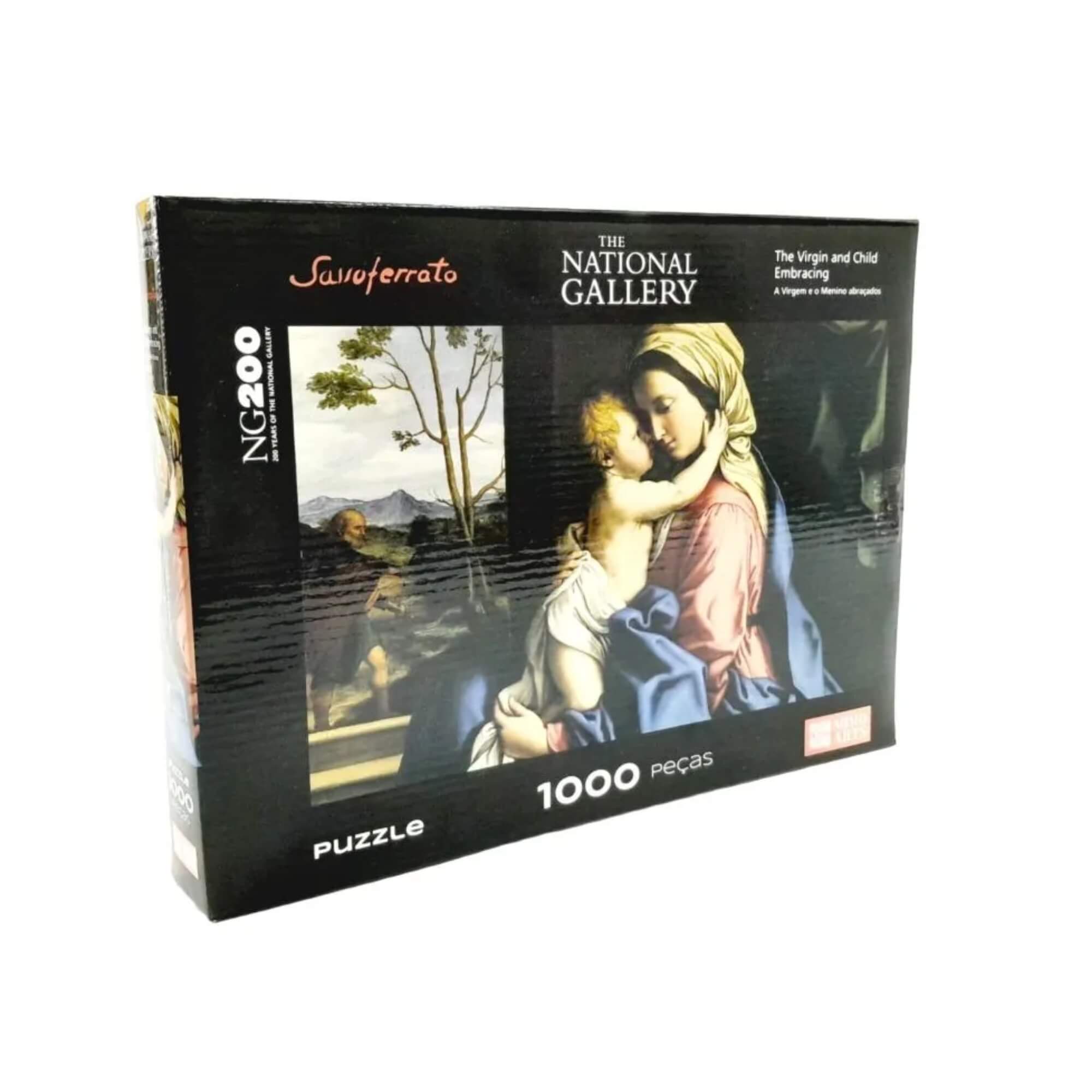 VAR Quebra-Cabeça Puzzle Unitário 1.000 Peças Obras de Arte The National Gallery Mimo Toys Modelos:A Virgem e Menino Jes
