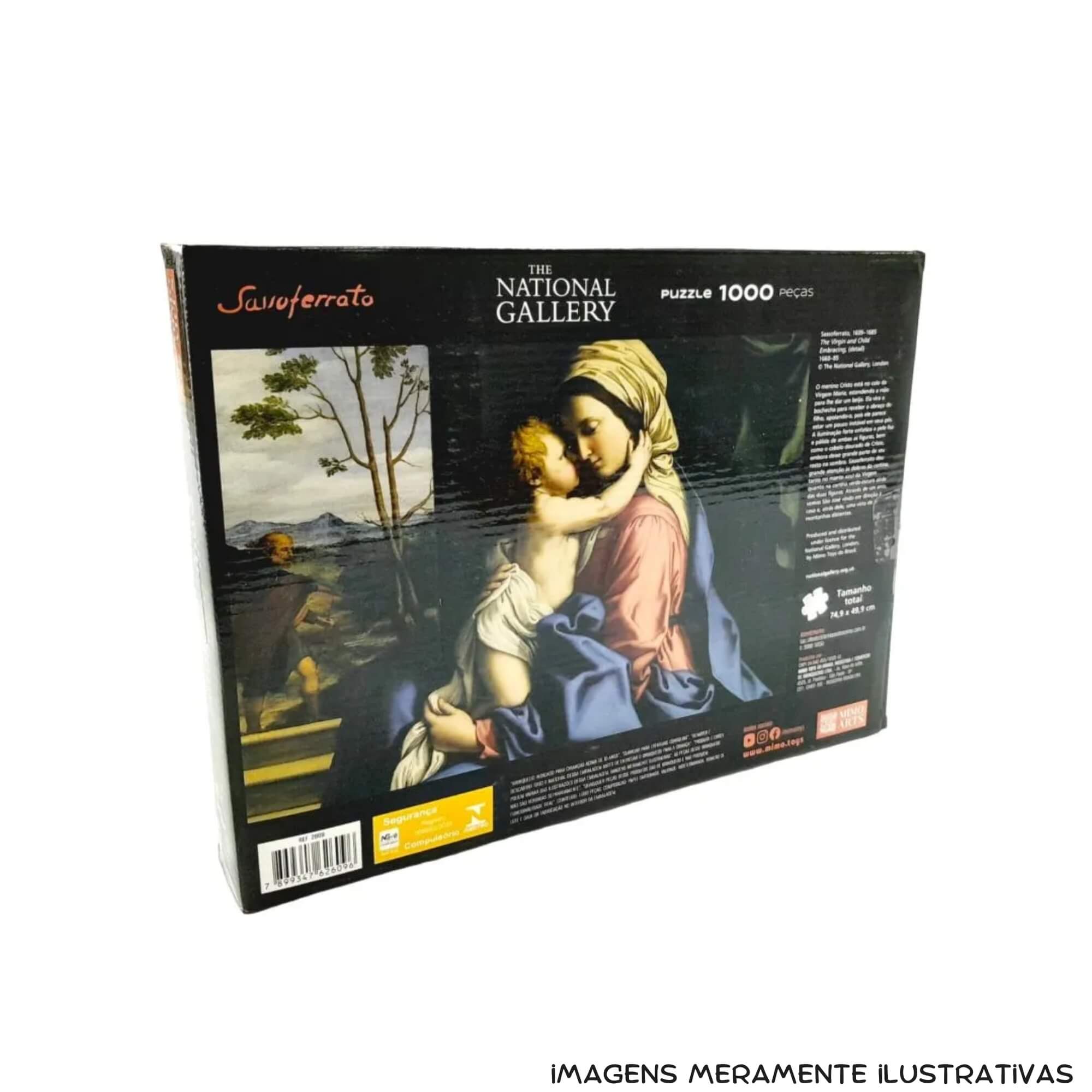 VAR Quebra-Cabeça Puzzle Unitário 1.000 Peças Obras de Arte The National Gallery Mimo Toys Modelos:A Virgem e Menino Jes