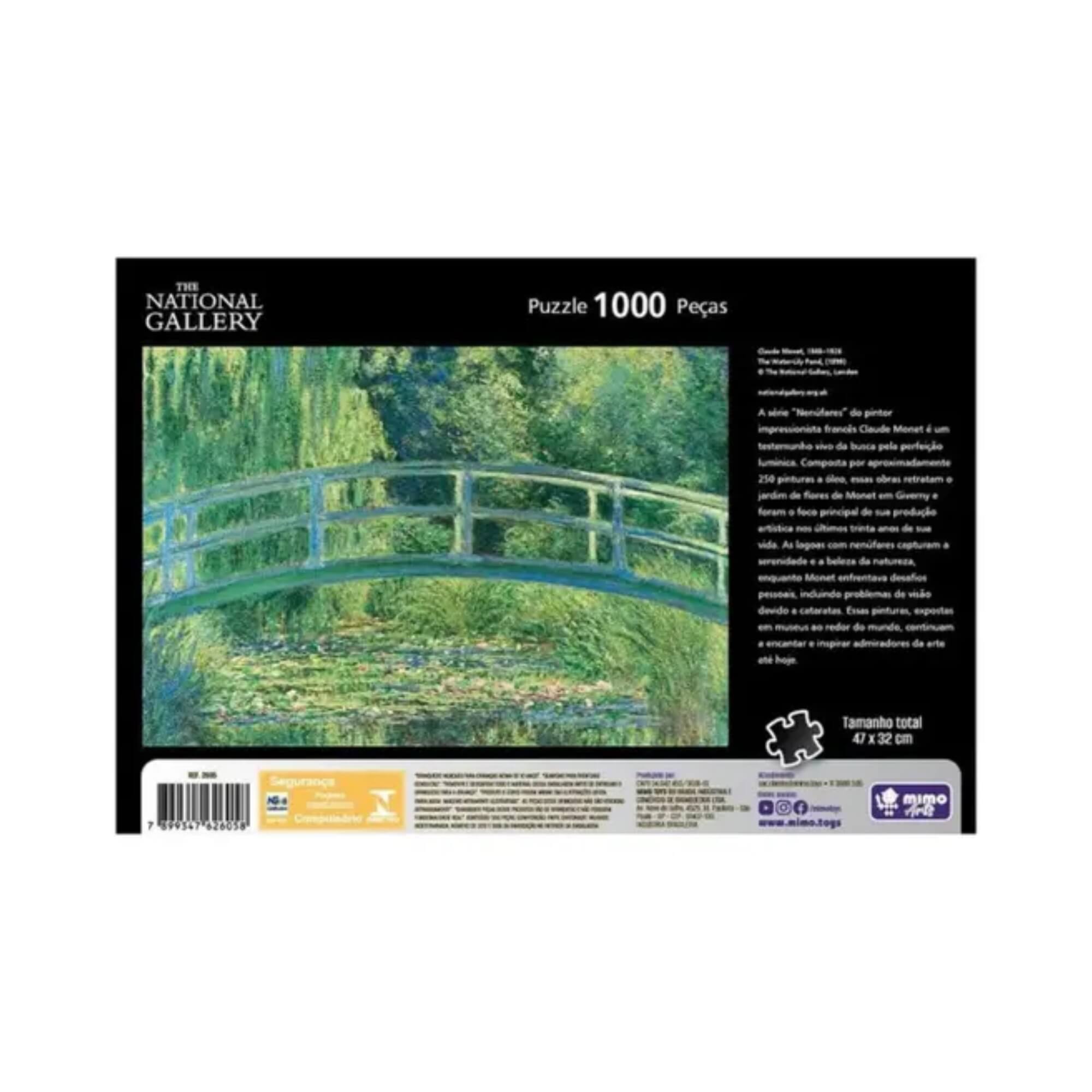 VAR Quebra-Cabeça Puzzle Unitário 1.000 Peças Obras de Arte The National Gallery Mimo Toys Modelos:A Lagoa Monet
