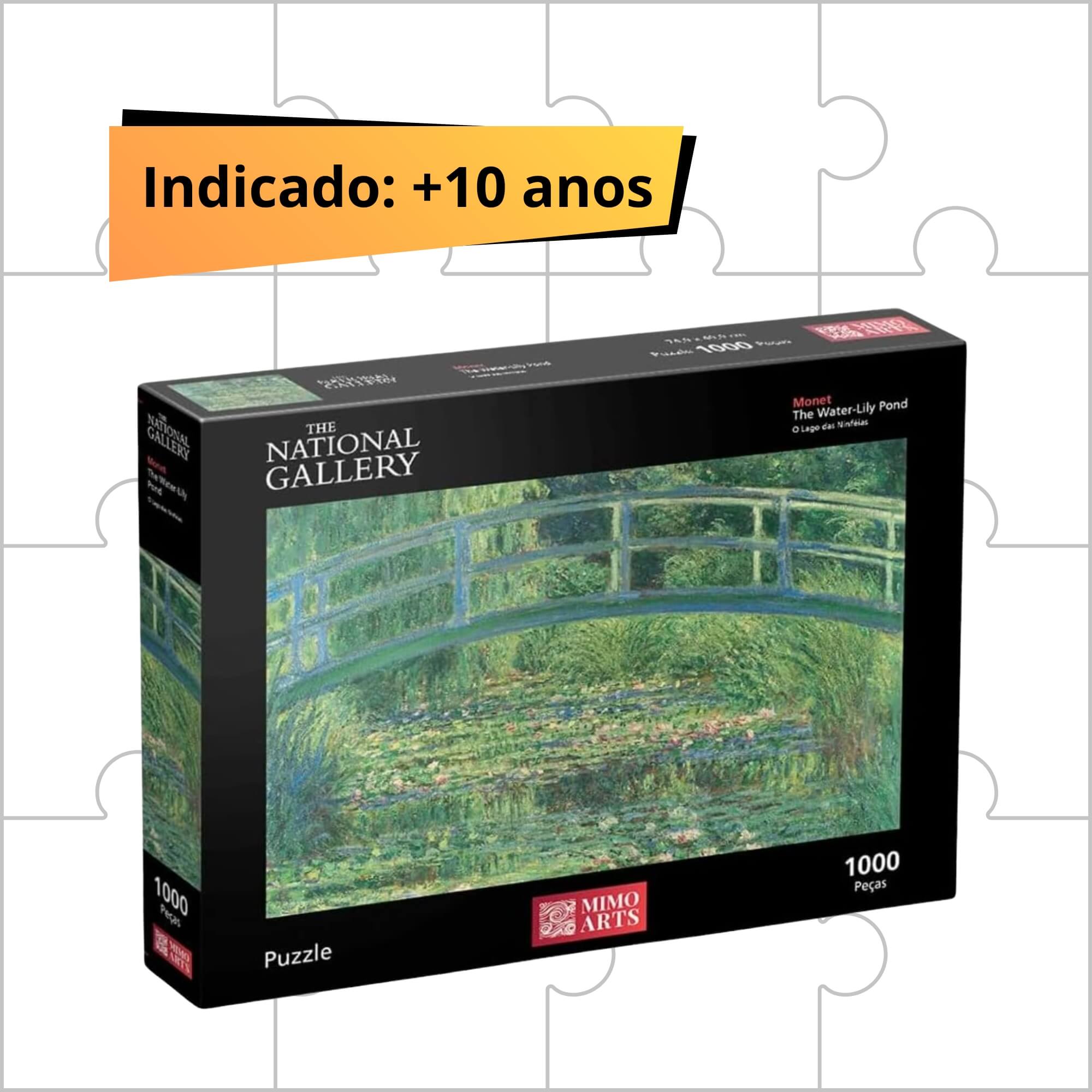 VAR Quebra-Cabeça Puzzle Unitário 1.000 Peças Obras de Arte The National Gallery Mimo Toys Modelos:A Lagoa Monet