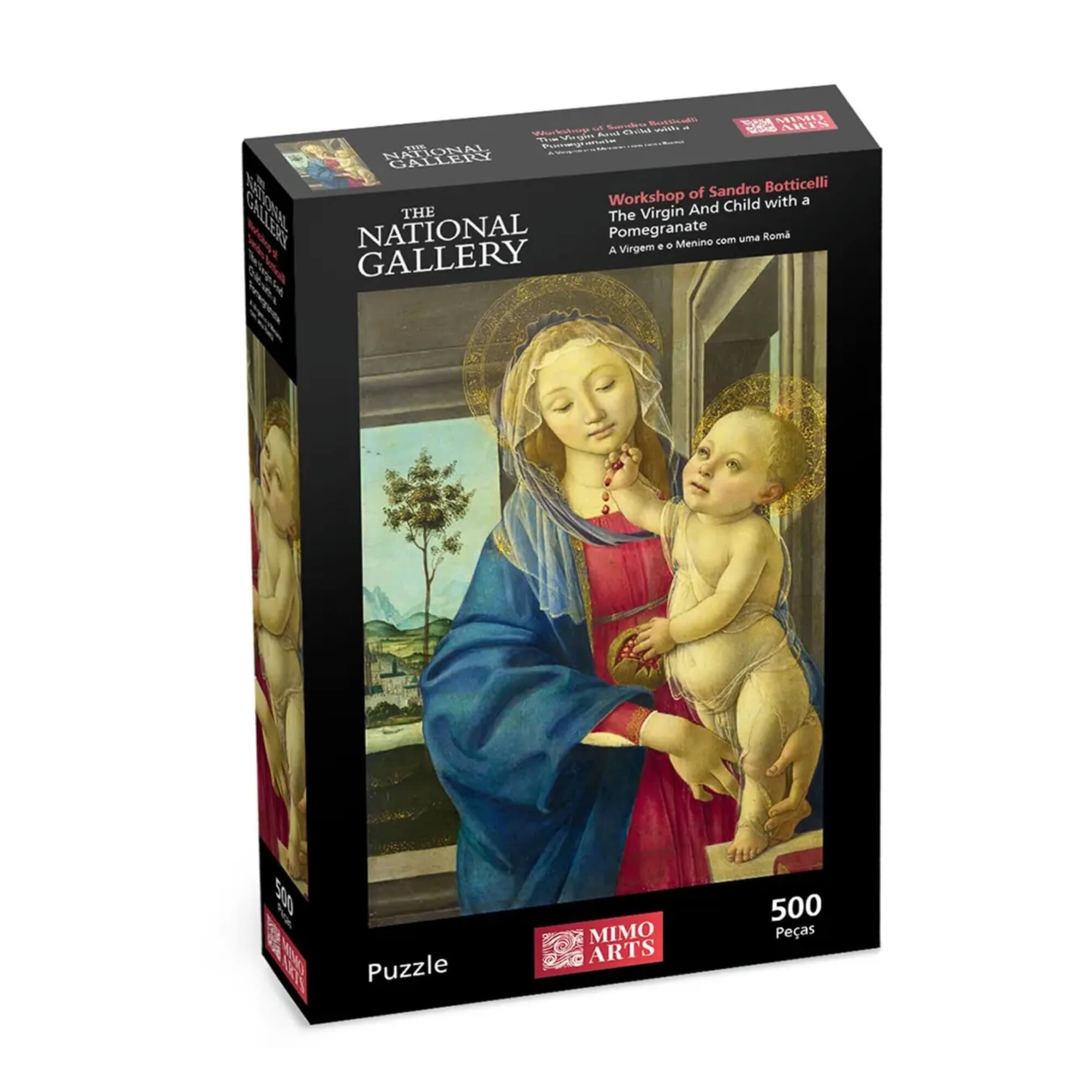 Quebra-Cabeça Unitário 500 Peças Obras de Arte Gallery Modelos:A Virgem e o Menino com Romã