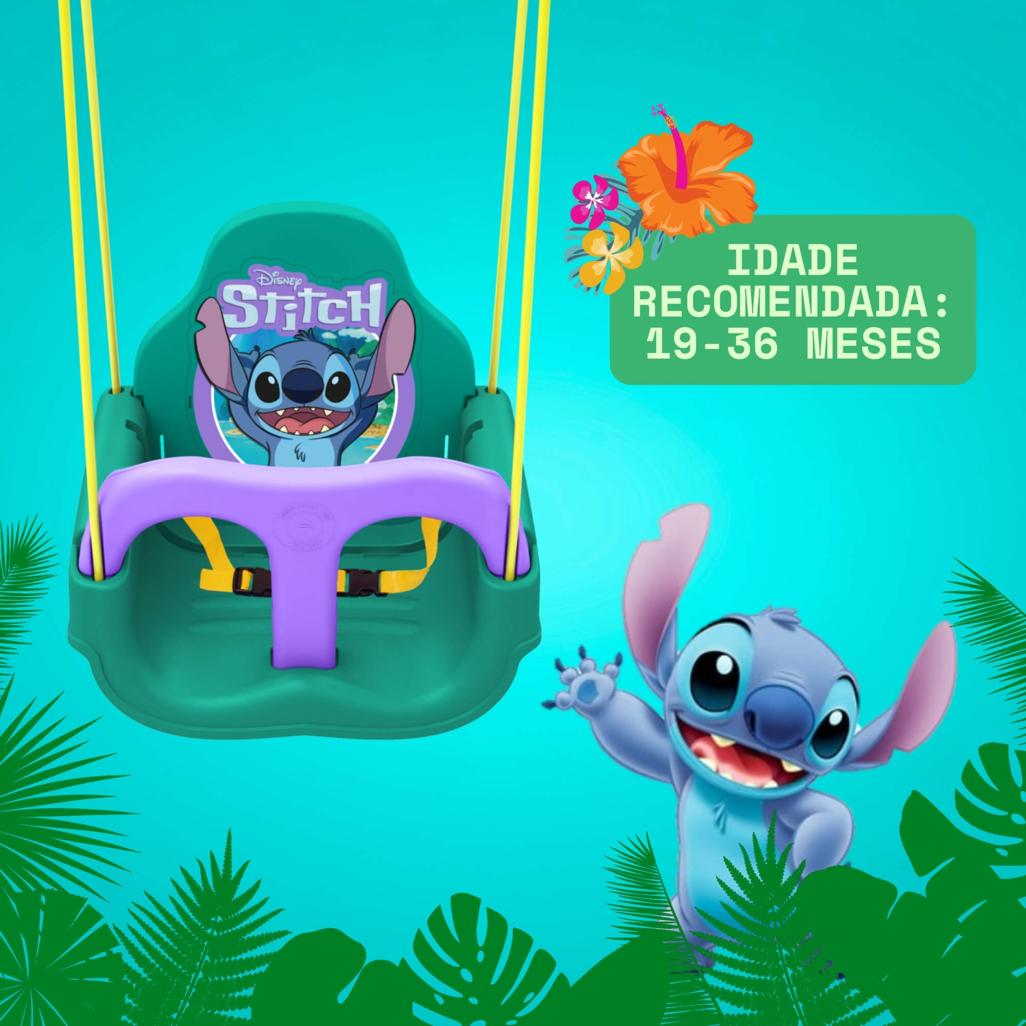 Balanço Infantil Stitch 3 em 1 Peso Máximo 23kg Xalingo - 12243