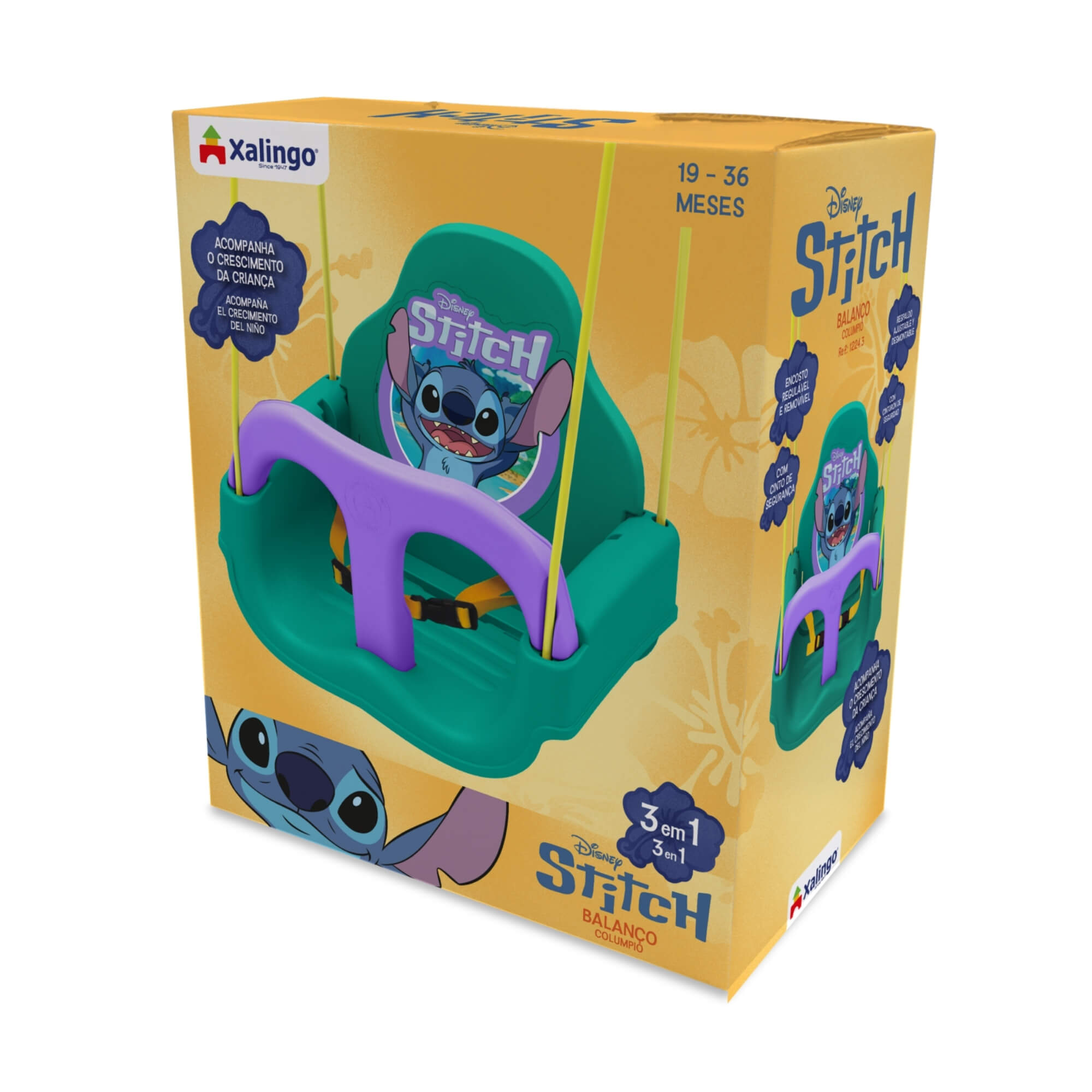Balanço Infantil Stitch 3 em 1 Peso Máximo 23kg Xalingo - 12243