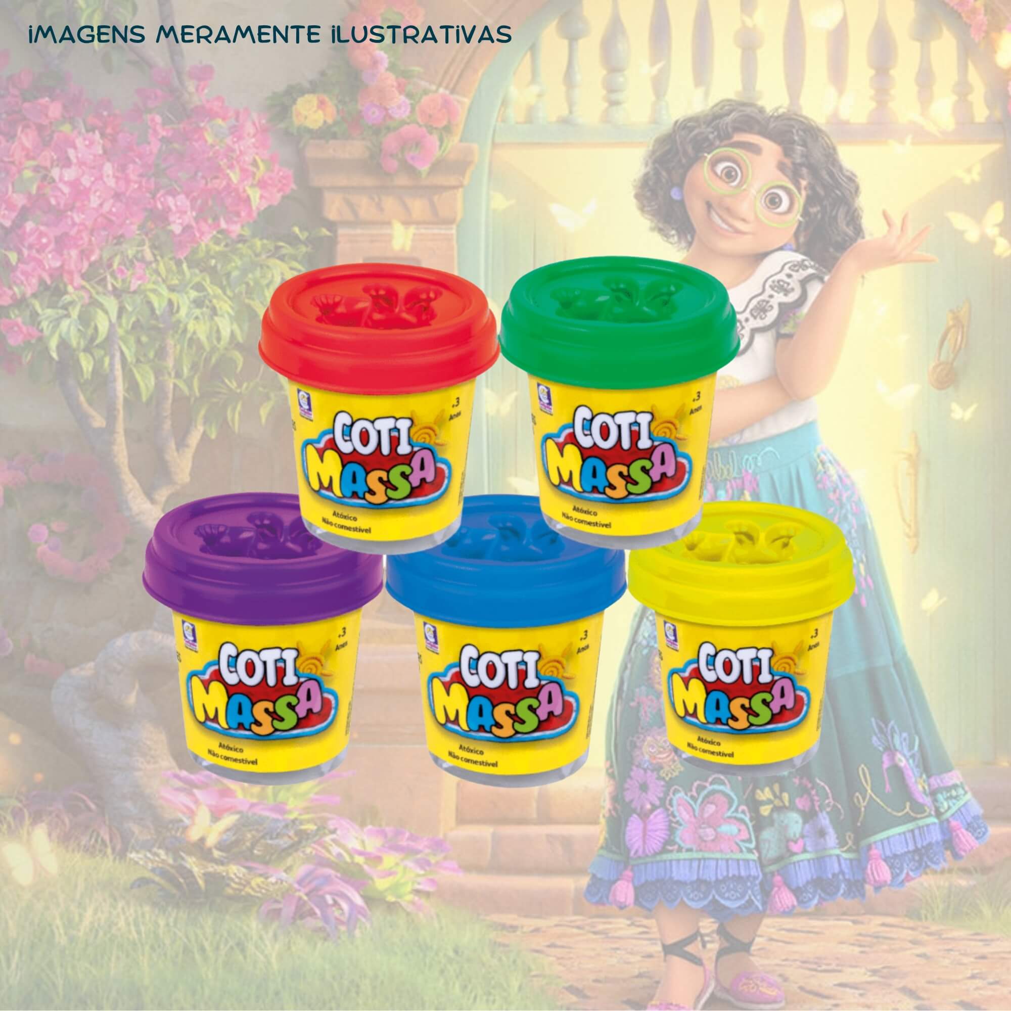 COMP Kit Brinquedo Infantil Kit Massinha de Modelar Mirabel Encanto + 10 Potes Coti Massa Cotiplas