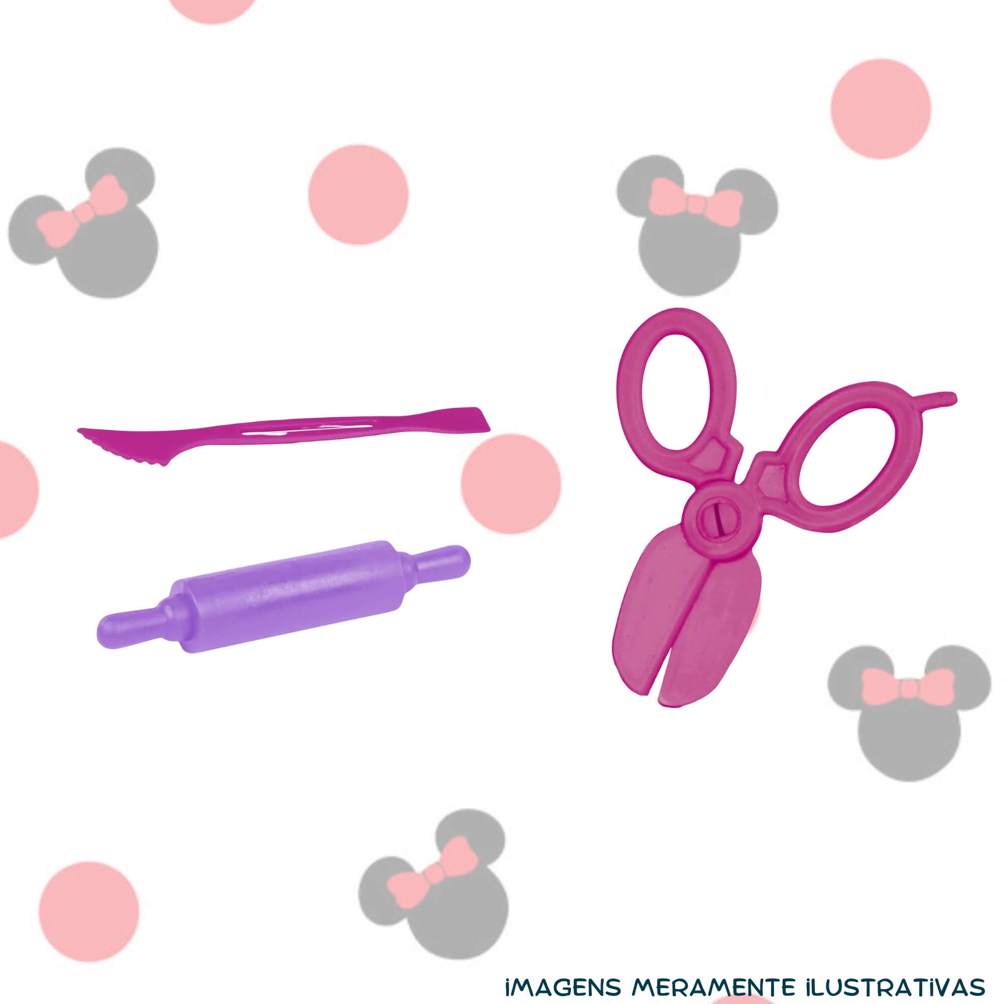 COMP Kit Brinquedo Infantil Massinha de Modelar Minnie Disney + 10 Potes Coti Massa Cotiplás