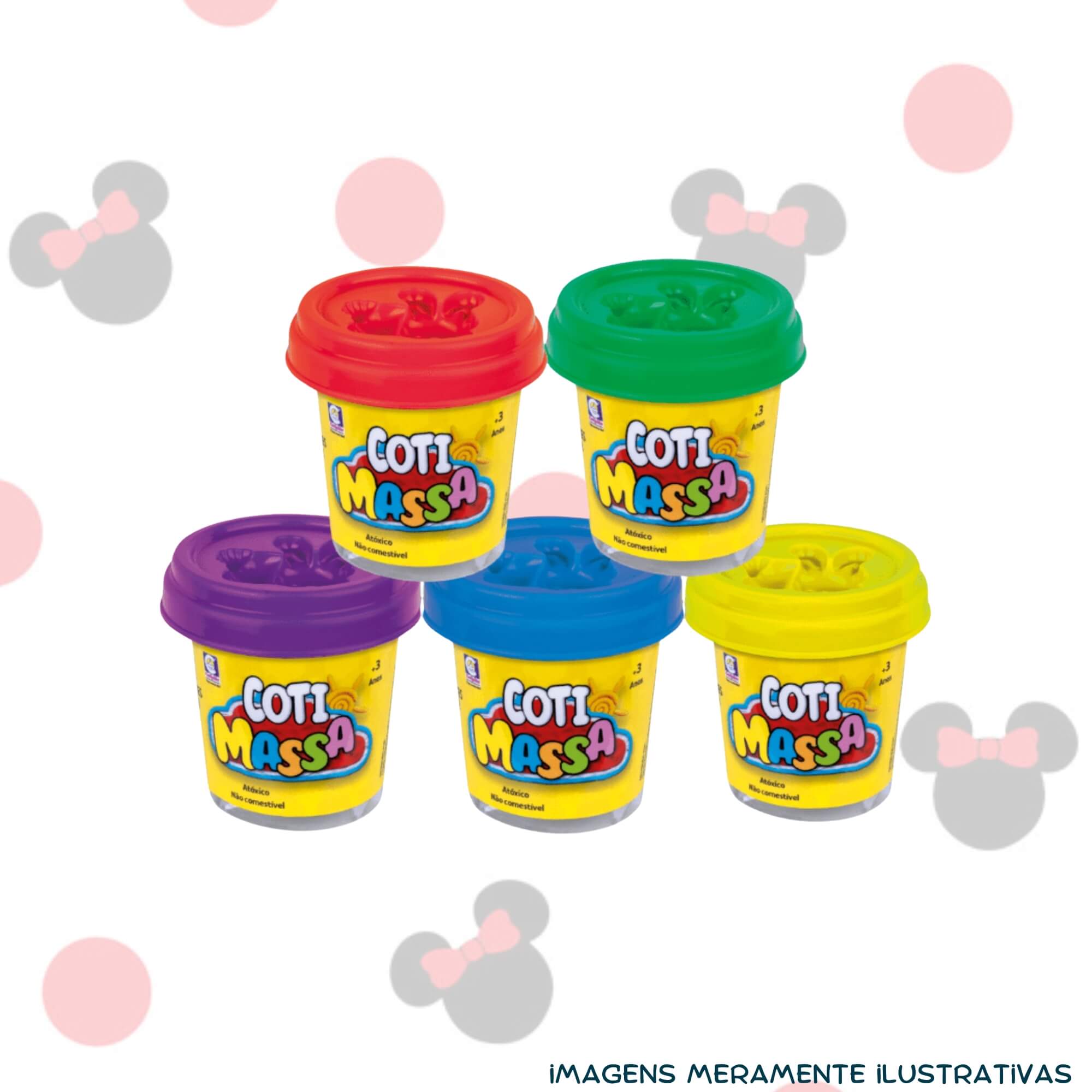 COMP Kit Brinquedo Massinha de Modelar Minnie Disney Doceria + 10 Potes de Coti Massa Cotiplás