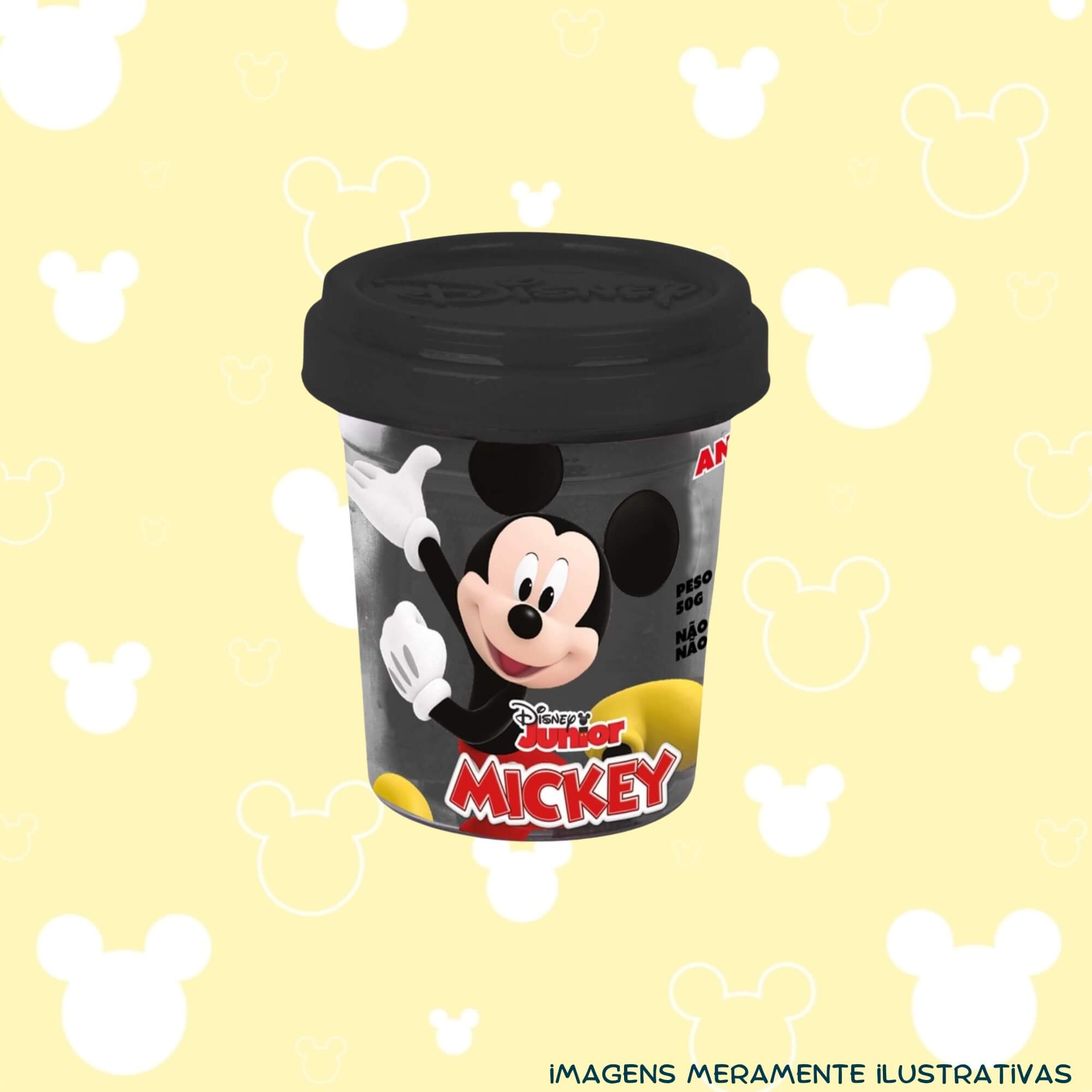 COMP Kit Brinquedo Infantil Lancheira Mickey Disney Massinhas de Modelar + 10 Coti Massa Cotiplás