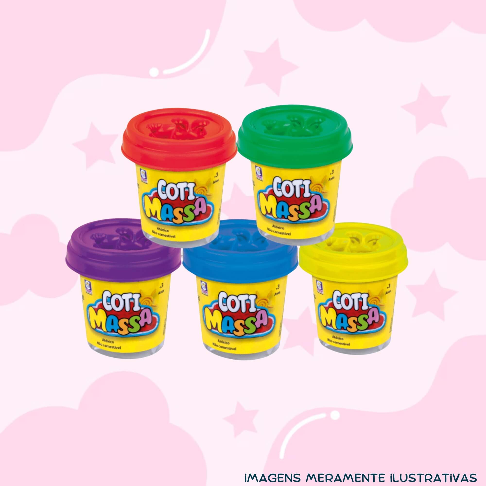 COMP Kit Brinquedo Boneca Baby Vem Brincar Gelateria Massinha de Modelar + 10 Coti Massa Cotiplas