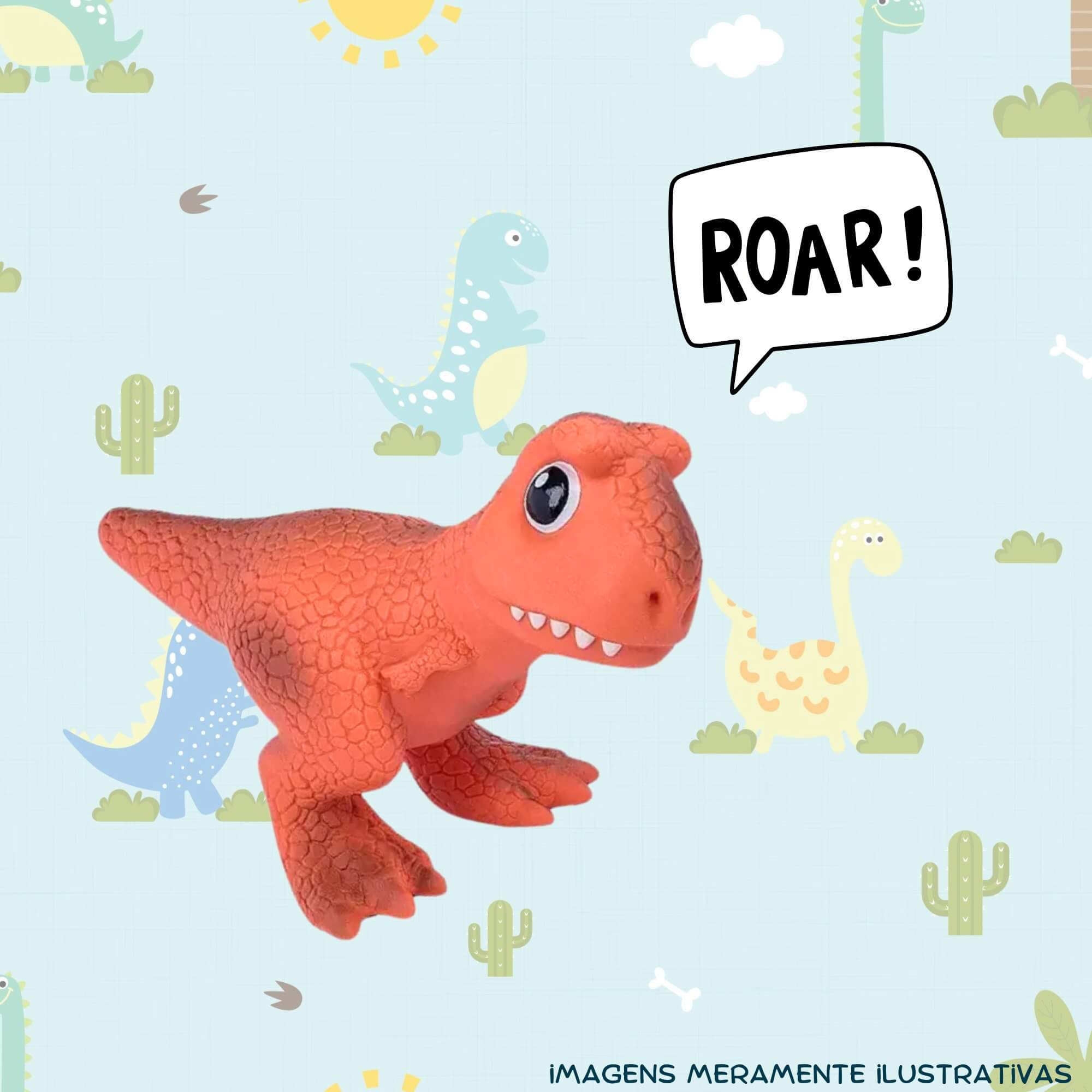 COMP Kit Brinquedo Infantil Dino World Babys Carnotauro Massinha de Modelar + 10 Coti Massa Cotiplas