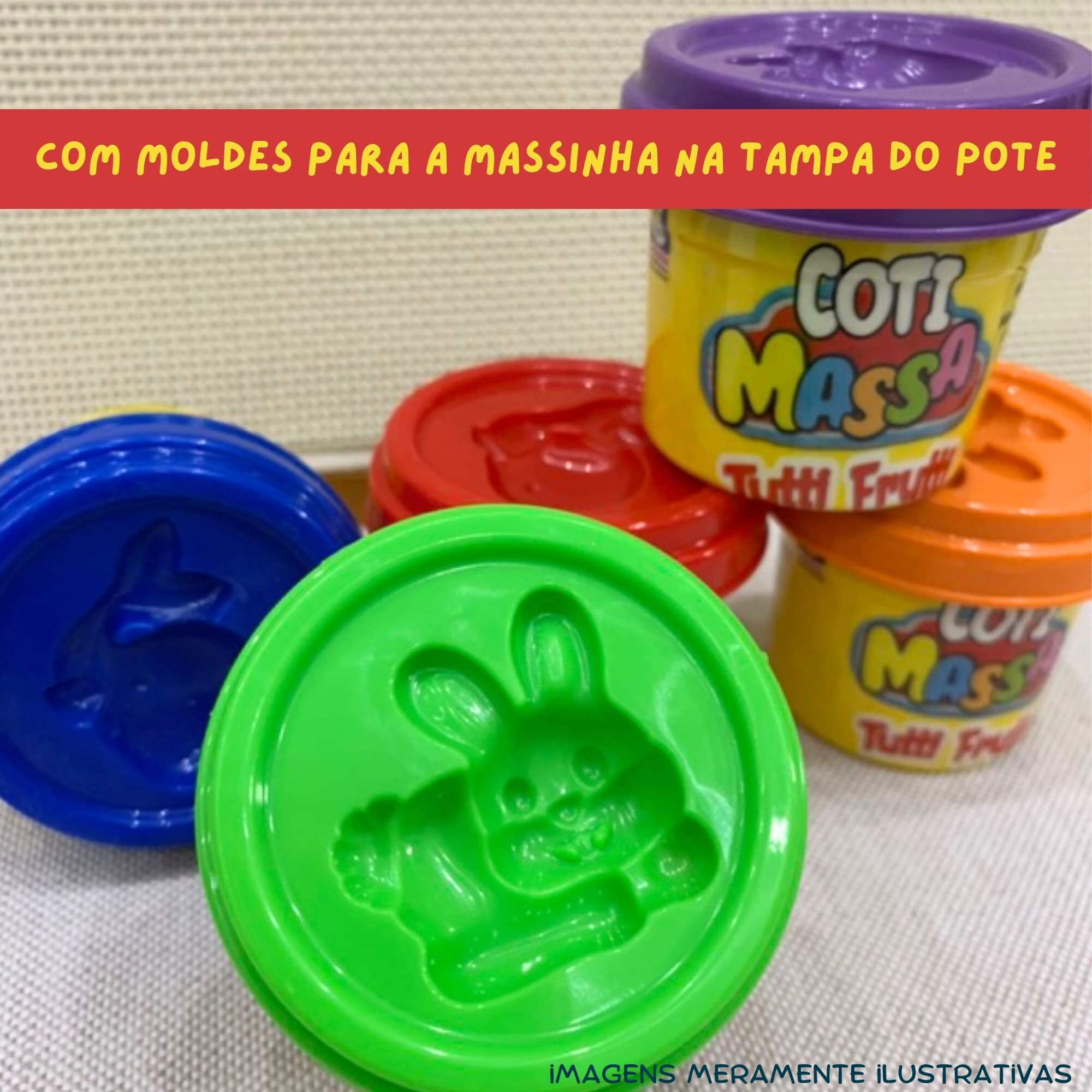 COMP Kit Brinquedo Infantil Massinha de Modelar Kit Família + 10 Potes de Coti Massa Cotiplás