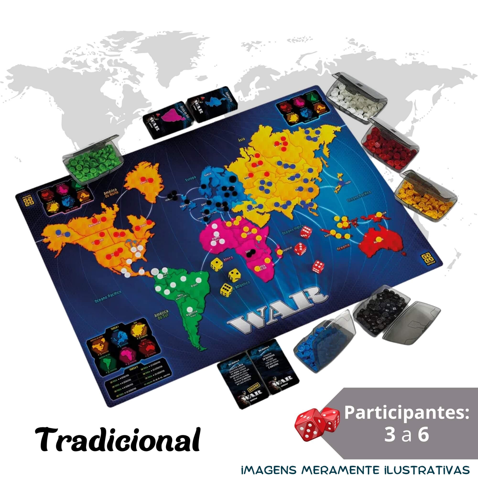 VAR Unidade Brinquedo Infantil War Jogo de Tabuleiro Estratégia Raciocínio Lógico Grow