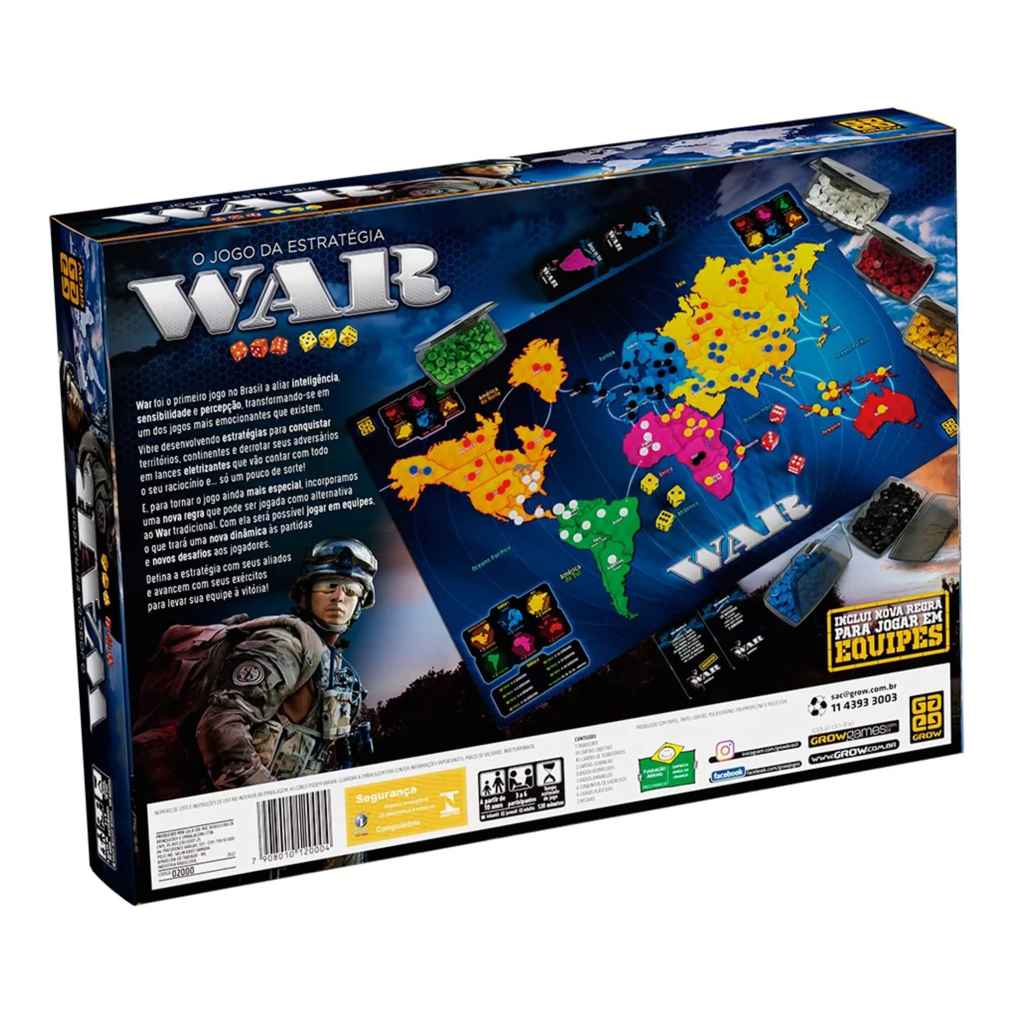 VAR Unidade Brinquedo Infantil War Jogo de Tabuleiro Estratégia Raciocínio Lógico Grow Modelos:War Tradicional