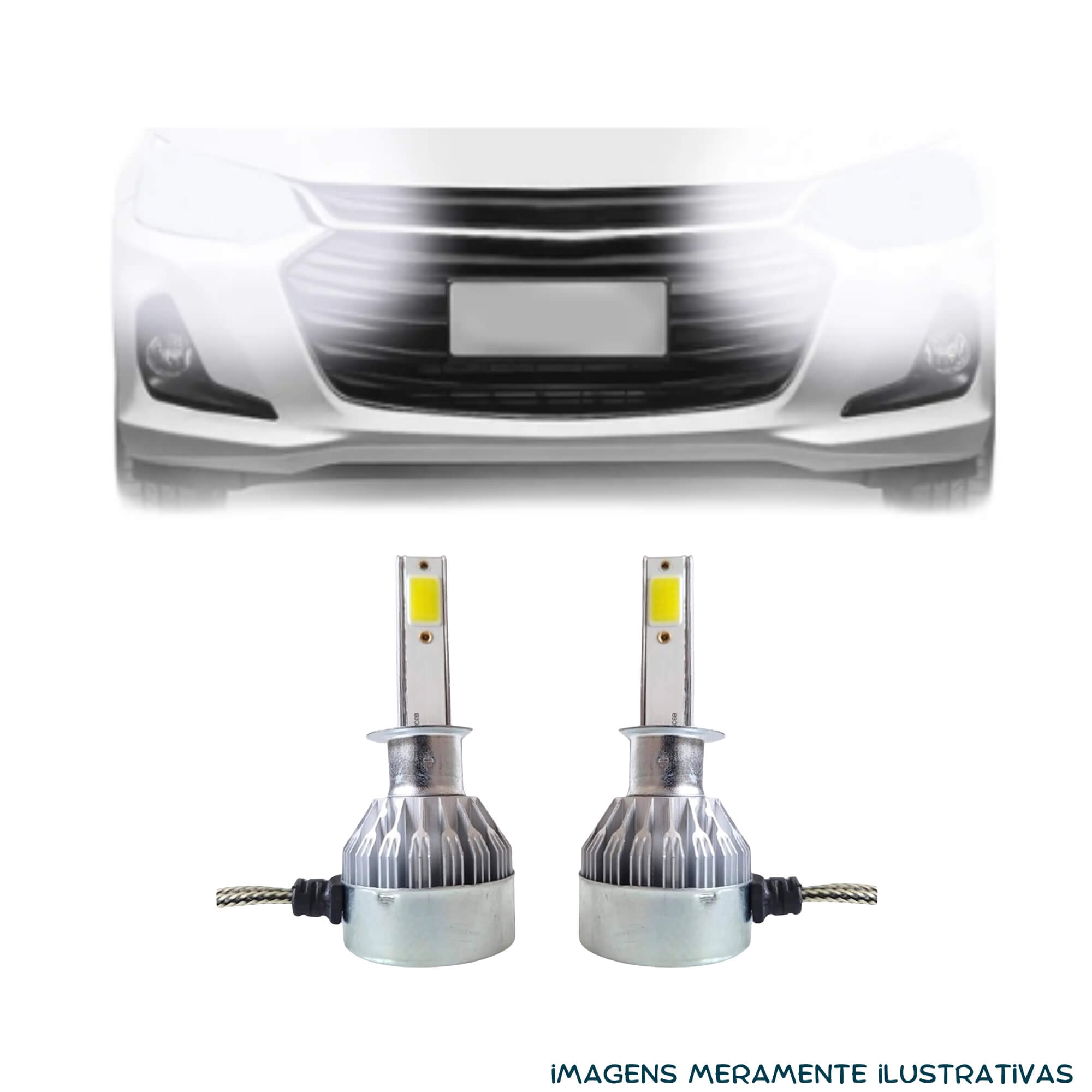 VAR Par de Lâmpadas Automotivas Super Led 6000K Nano Compacta Encaixe à Escolher Suits