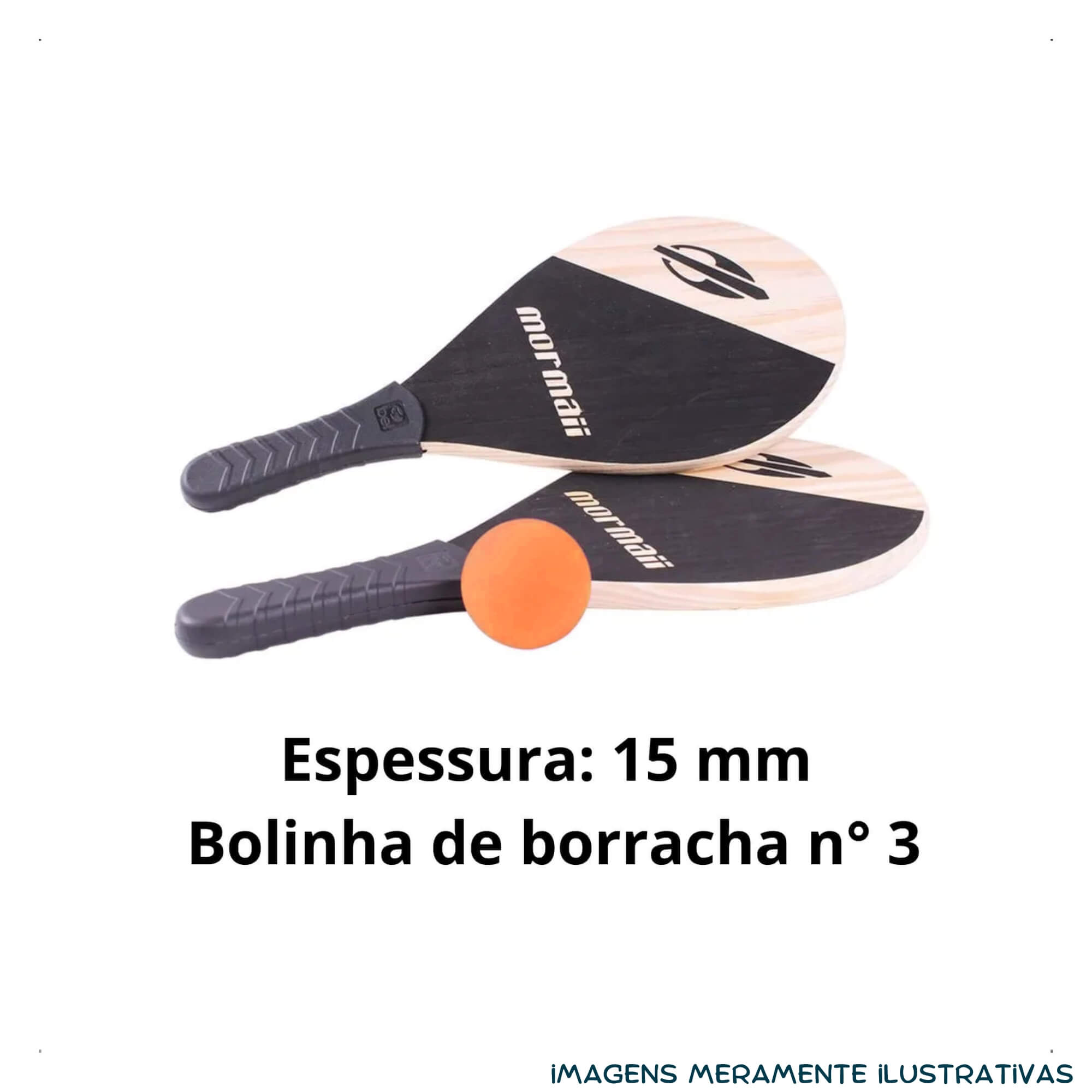 COMP Kit Jogo de Frescobol Raquetes + 4 Bolinhas de Borracha Praia Esportes ao Ar Livre