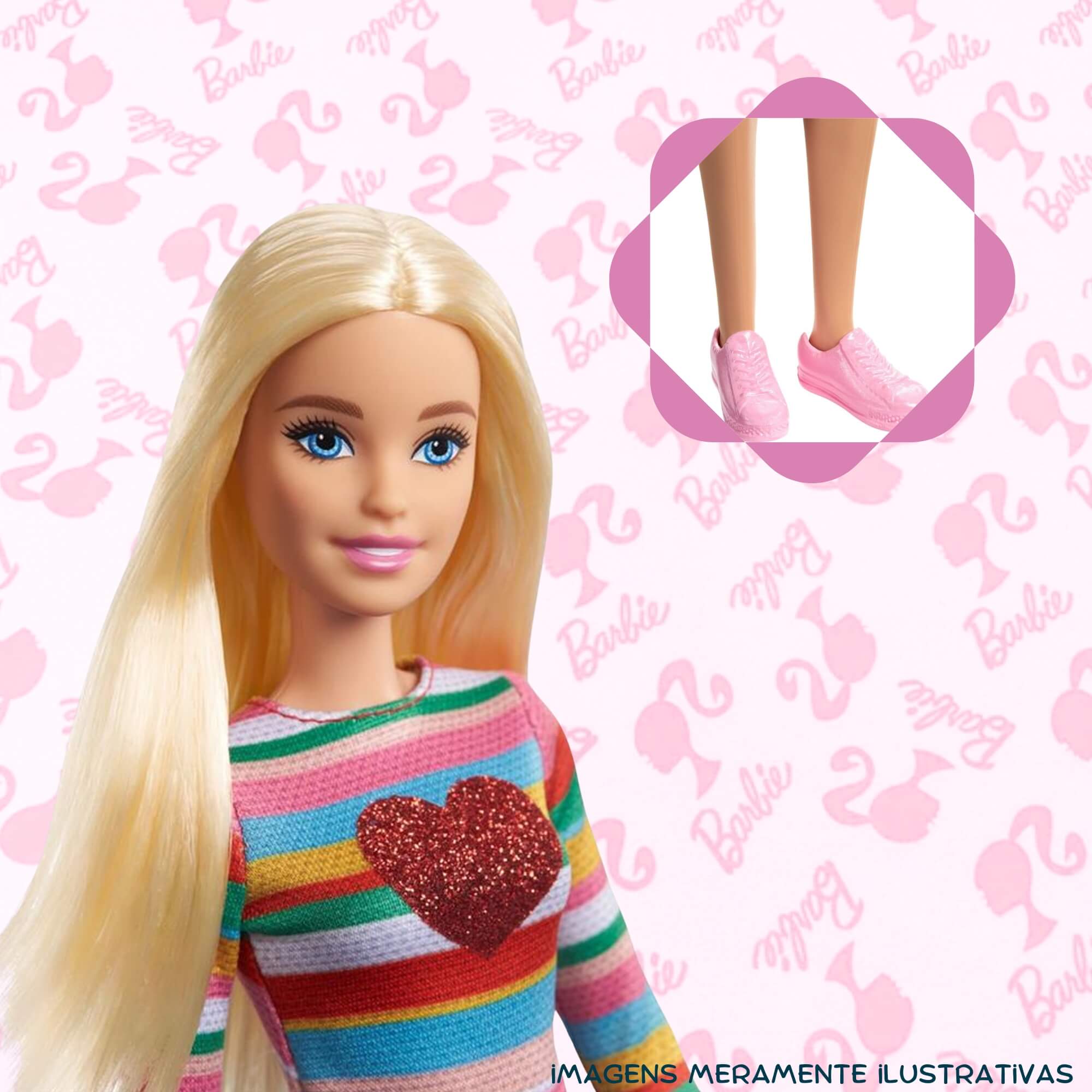 COMP Kit Boneca Infantil Barbie Acampamento Malibu Fashion + Bicama e Acessórios Sortidos Mattel